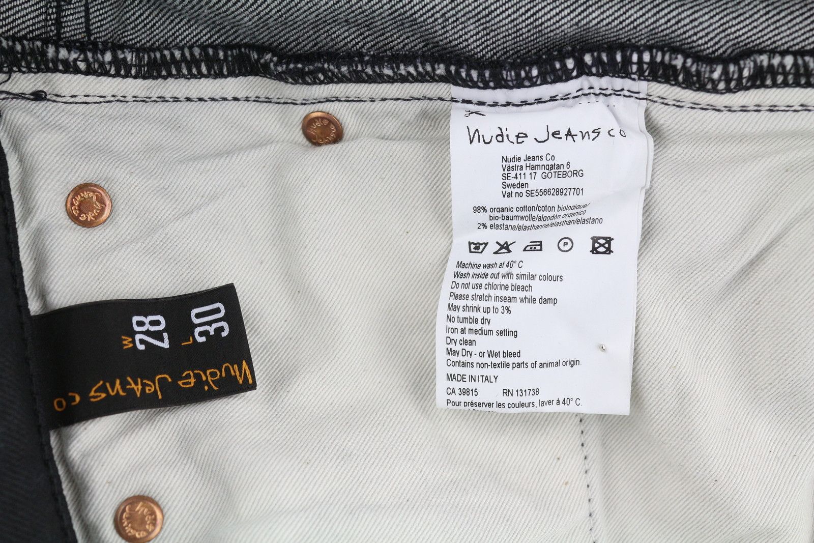 Nudie Jeans TIGHT LONG JOHN W28/L30 Throb Black Organic Coated 83638 Size US 28 / EU 44 - 6 Thumbnail