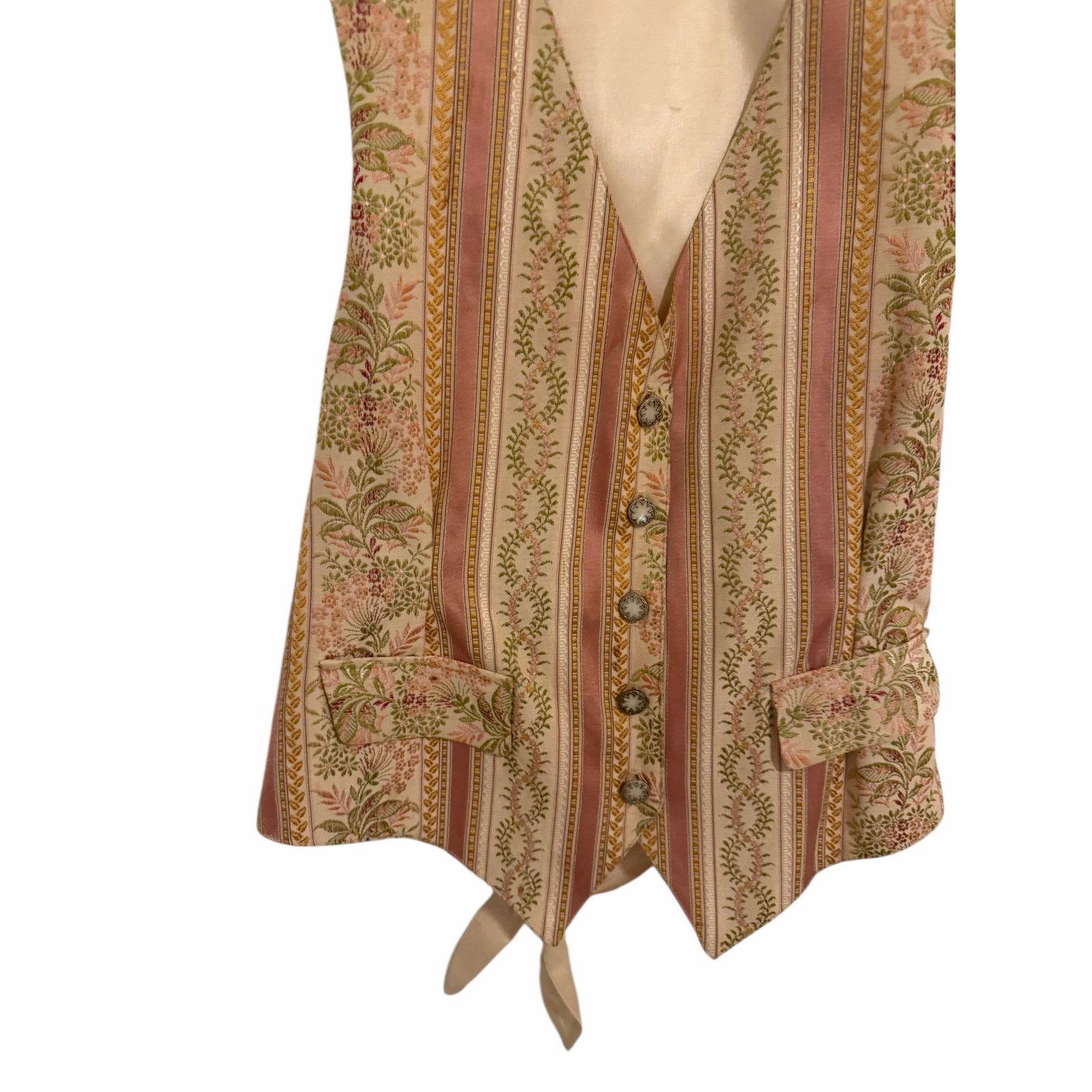 Other Casual Corner Ivory Pink V-Neck Tie Back Sleeveless Vest Size M / US 6-8 / IT 42-44 - 3 Thumbnail