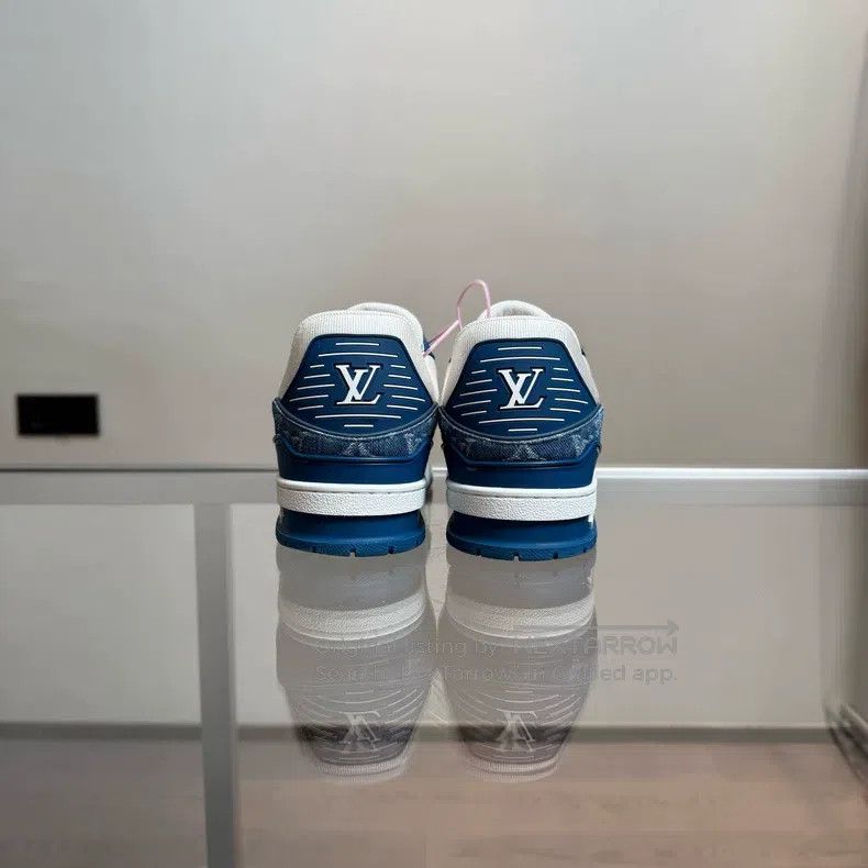 Louis Vuitton Louis Vuitton Trainer White and Blue Denim shoes Size US 9 / EU 42 - 2 Thumbnail