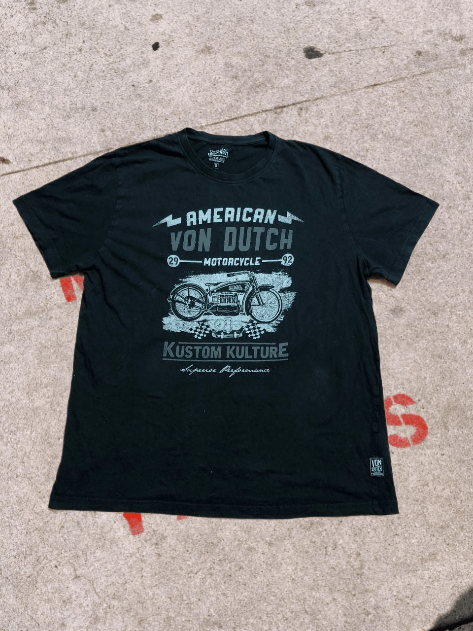 Von Dutch Vintage Von Dutch Big Logo Black T-Shirt STREETWEAR Size US XL / EU 56 / 4 - 1 Thumbnail