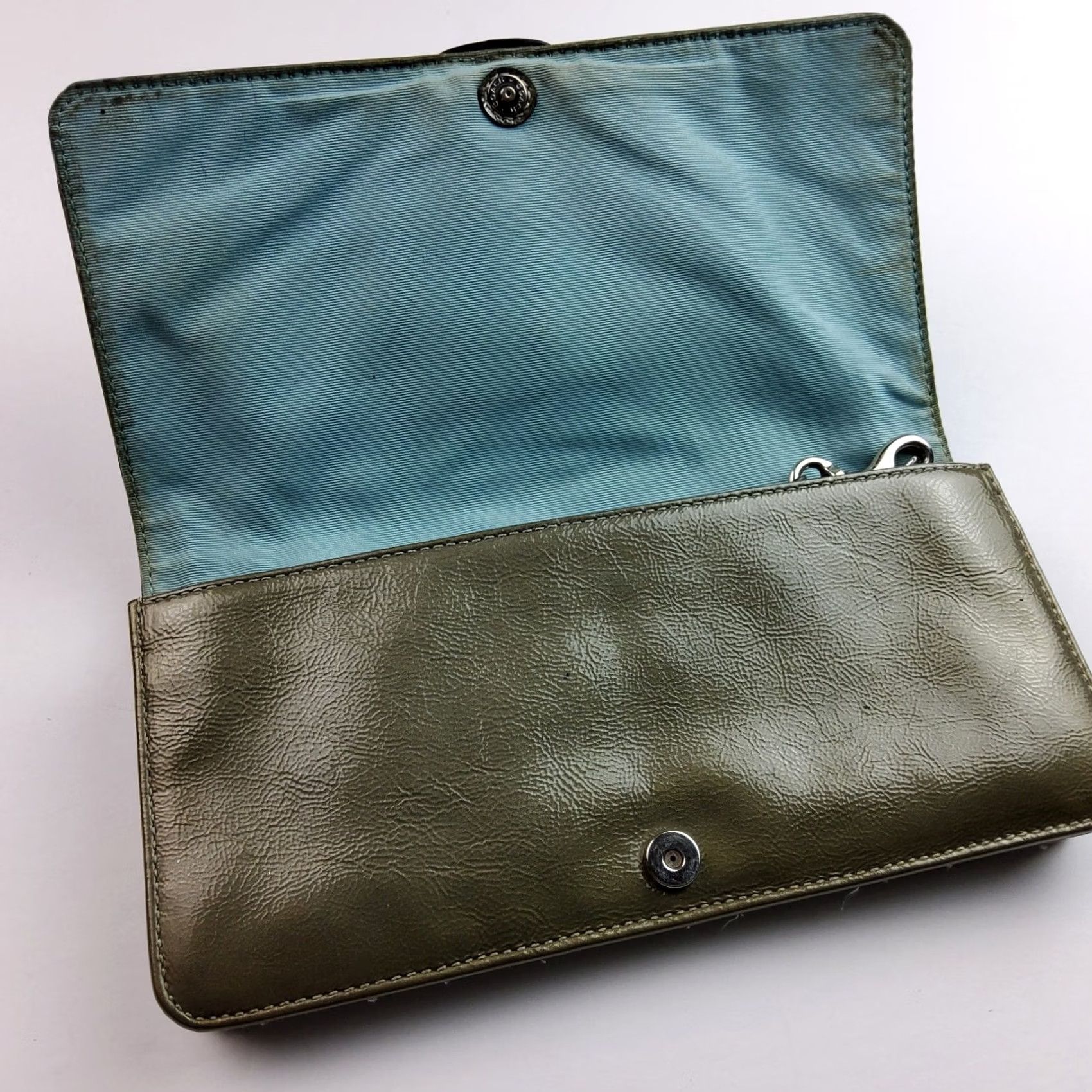 Coach VINTAGE Coach Wallet Wristlet Clutch Leather Buckle Large Organizer Green Womens Size ONE SIZE - 5 Thumbnail