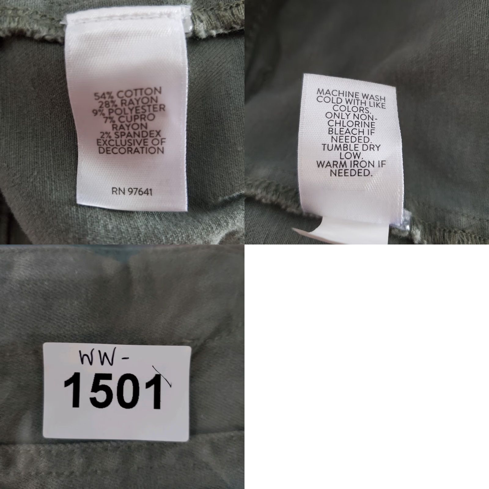 J. Jill VINTAGE J Jill Pants Women Petite 4 Olive Green Embroidered Mid Rise Skinny Cargo Jeans Girls Womens Size 27" / US 4 / IT 40 - 9 Thumbnail