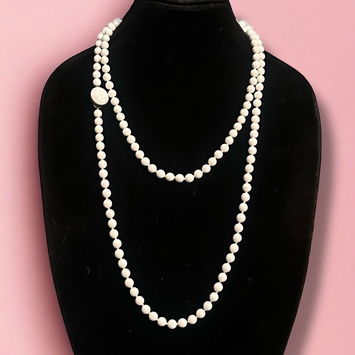Vintage Vintage West Germany long white faux pearl bead necklace Size ONE SIZE - 1 Thumbnail