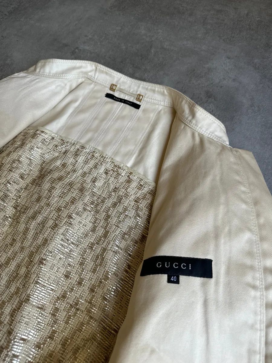 Gucci SS2004 Gucci by Tom Ford Beige Nude Gabardine Jacket Size M / US 6-8 / IT 42-44 - 12 Thumbnail