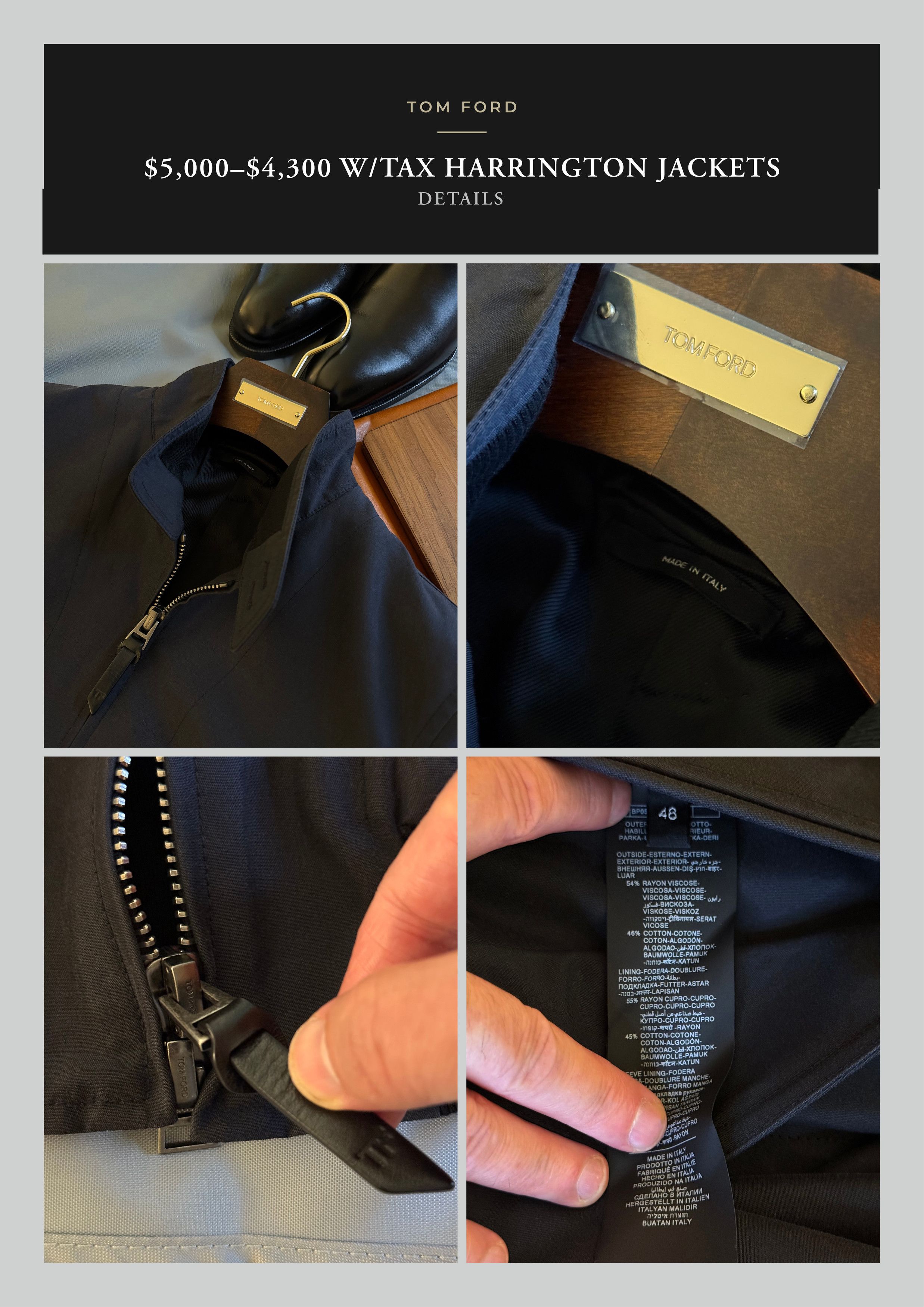 Tom Ford Best Dressed $4,300 w/tax Navy Bond Inspired Jacket Size US M / EU 48-50 / 2 - 21 Thumbnail