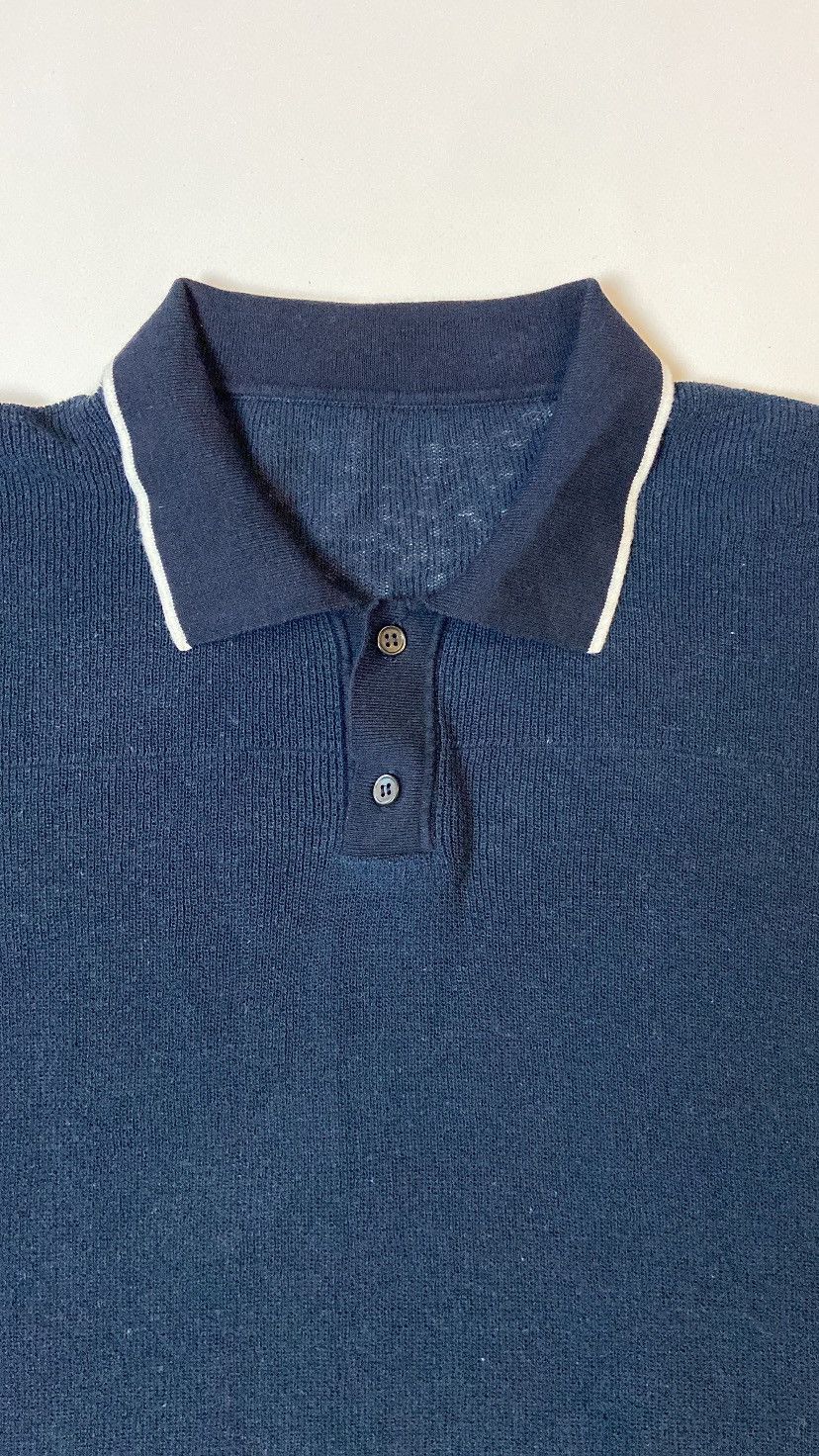Jacquemus Jacquemus Navy Knit Polo Shirt White Trim Size M Size US M / EU 48-50 / 2 - 5 Thumbnail