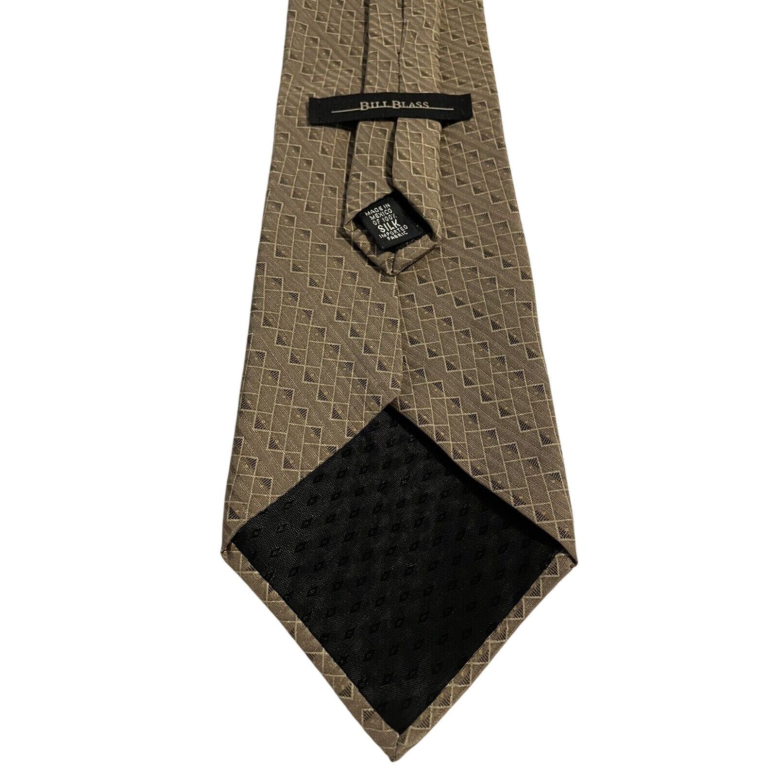 Bill Blass BILL BLASS Brown Tan Men’s Imported Silk Necktie Size ONE SIZE - 6 Thumbnail