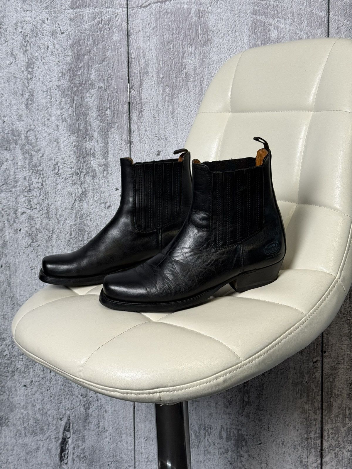 Vintage Dockers Leather Cowboy Ankle Boots Western Shoes