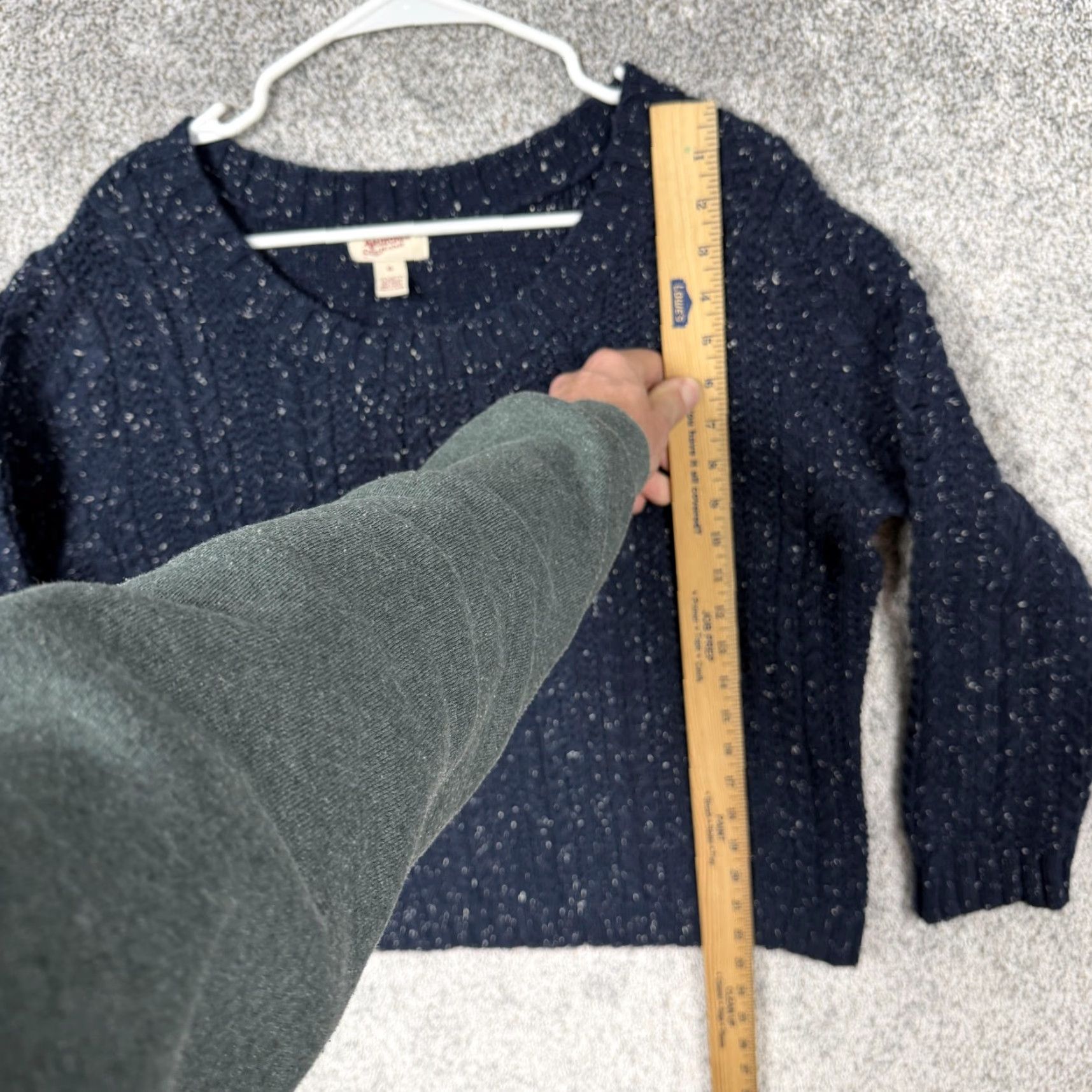 Vintage Arizona Jean Co Sweater XL Blue Speckled Cable Knit Chunky Cozy Cabincore Preppy Size XL / US 12-14 / IT 48-50 - 2 Thumbnail
