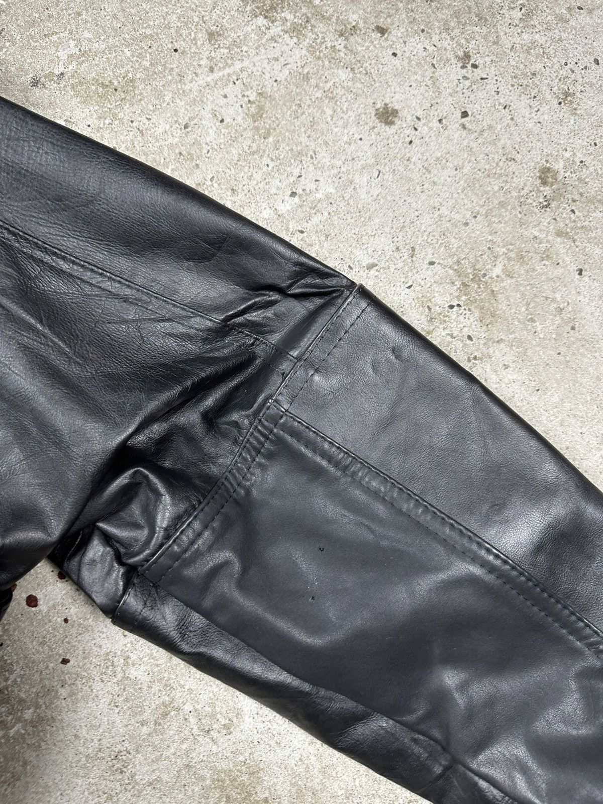 Vintage Vintage 90s Black Leather Utility Ramones Moto Bomber Jacket Size US XXL / EU 58 / 5 - 13 Thumbnail