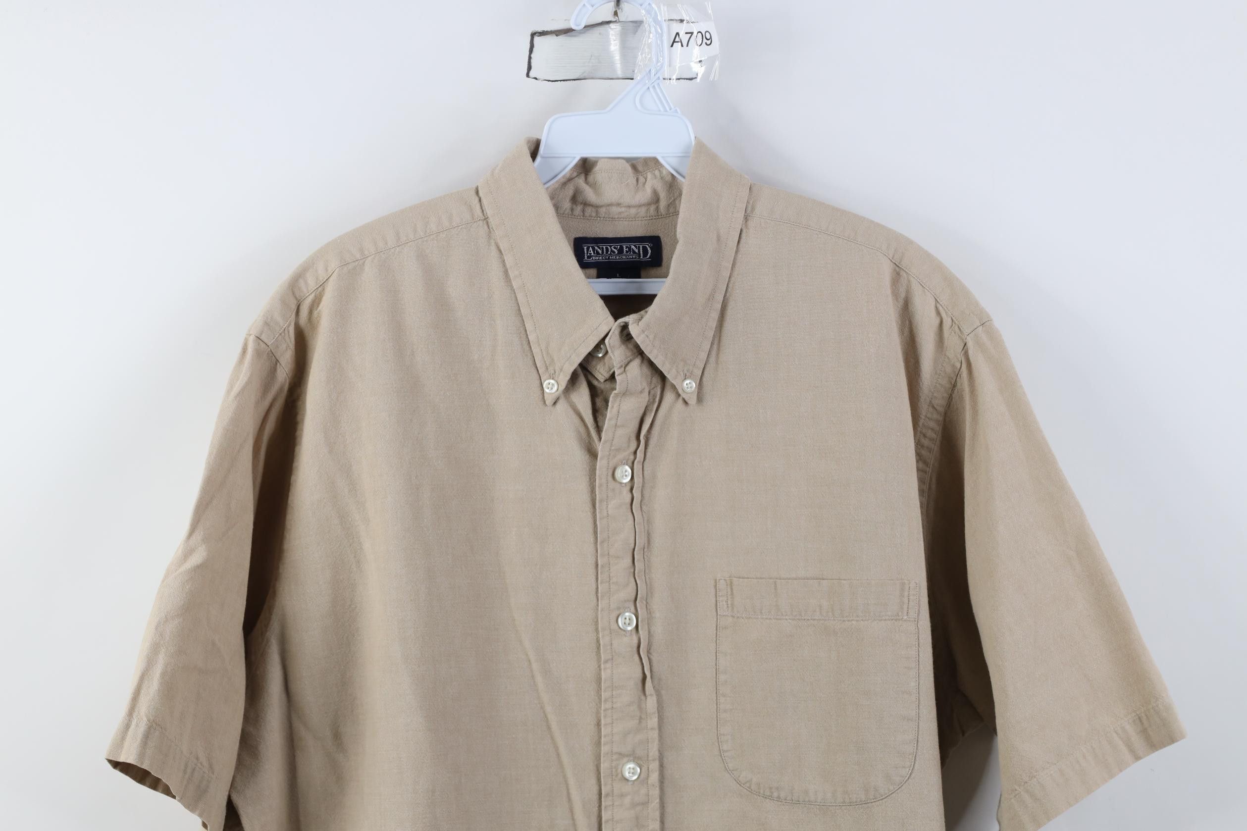Lands' End Vintage 90s Lands End Flannel Short Sleeve Button Down Shirt Size US L / EU 52-54 / 3 - 2 Thumbnail