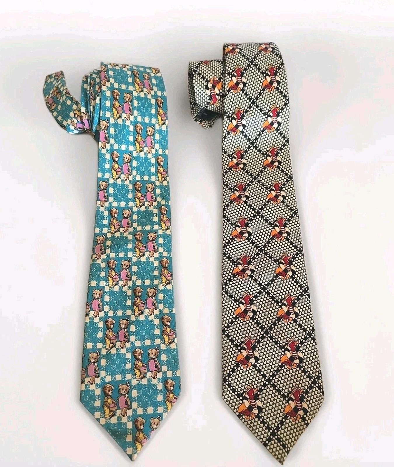 Andrew's Ties ANDREW'S TIES Silk Made in Italy Vintage Ducks and Bears (2) Size ONE SIZE - 1 Thumbnail