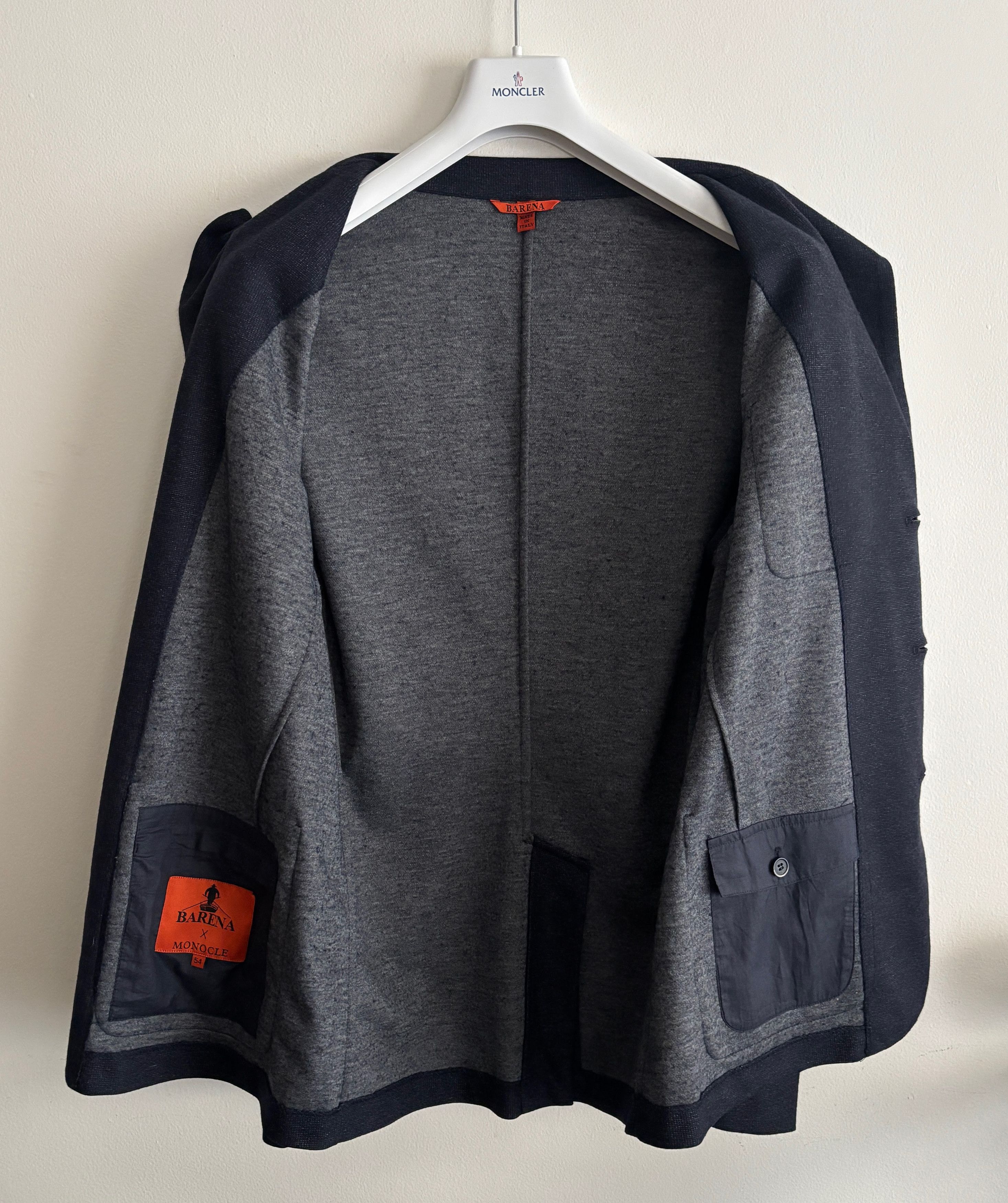 Barena Monocle 3 roll 2 Unstructured Navy Wool Cashmere Sport Coat Size 44R - 5 Thumbnail