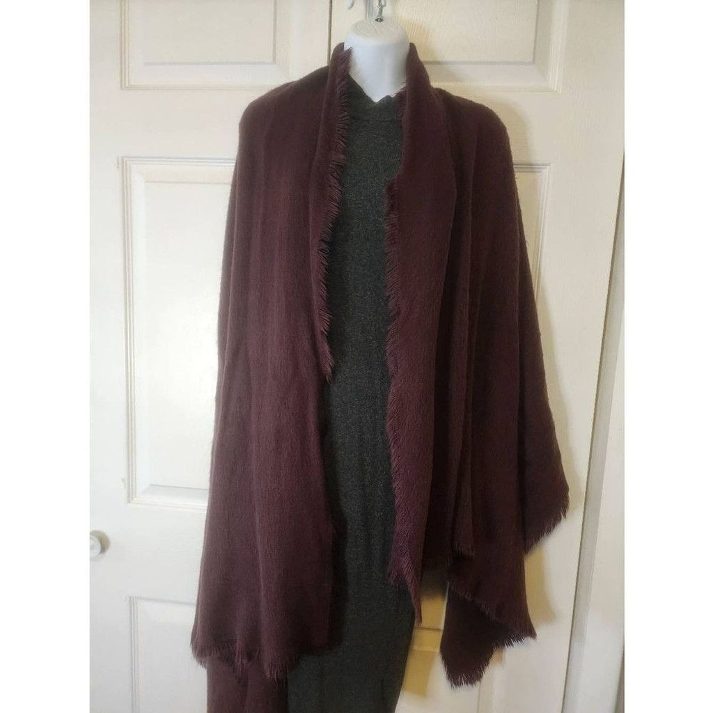 H&M Maroon Blacket Fuzzy Scarf 31× 71 Size ONE SIZE - 3 Thumbnail