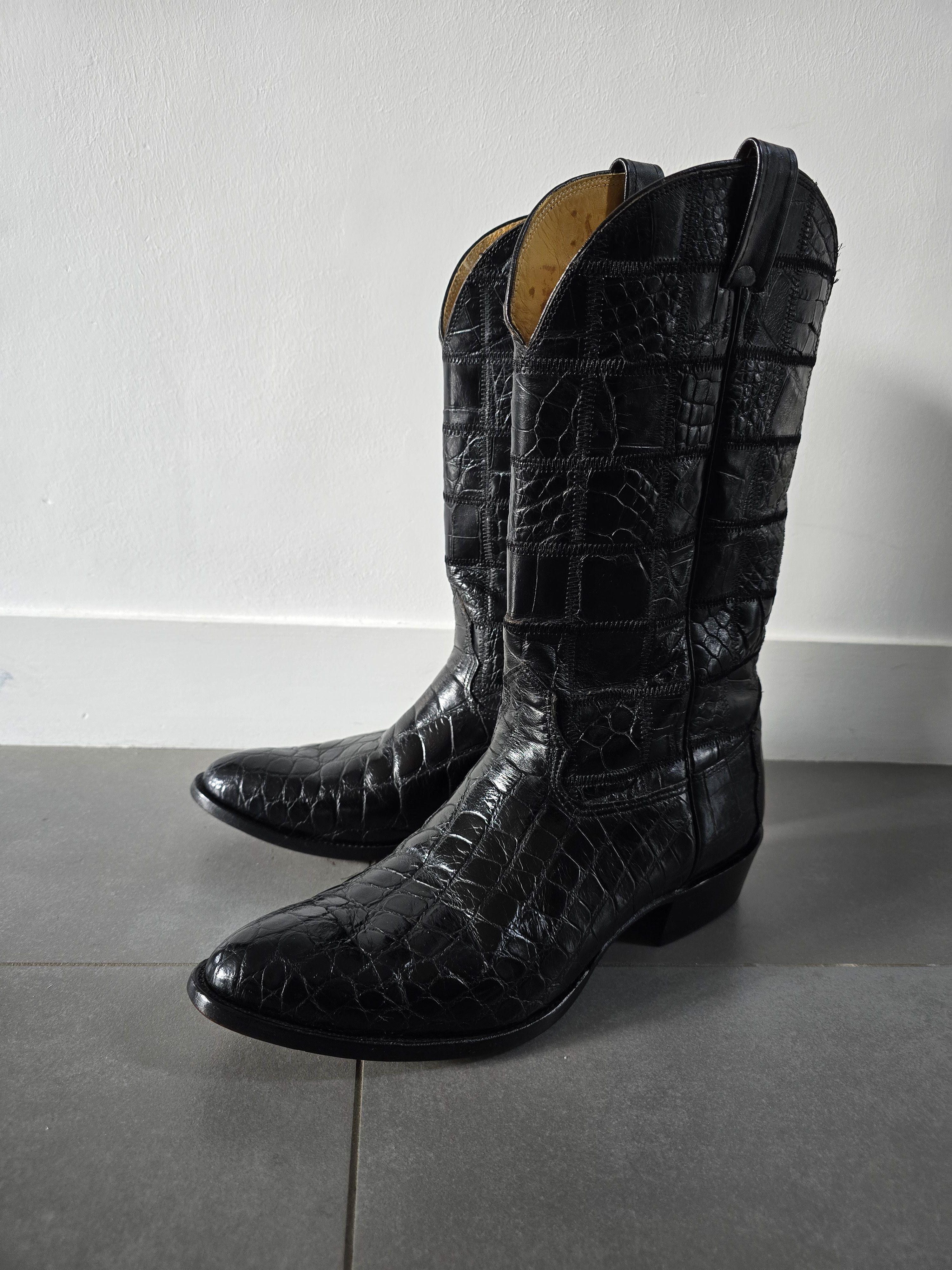 Rare Nocona cowboy boots full alligator black USA 11D