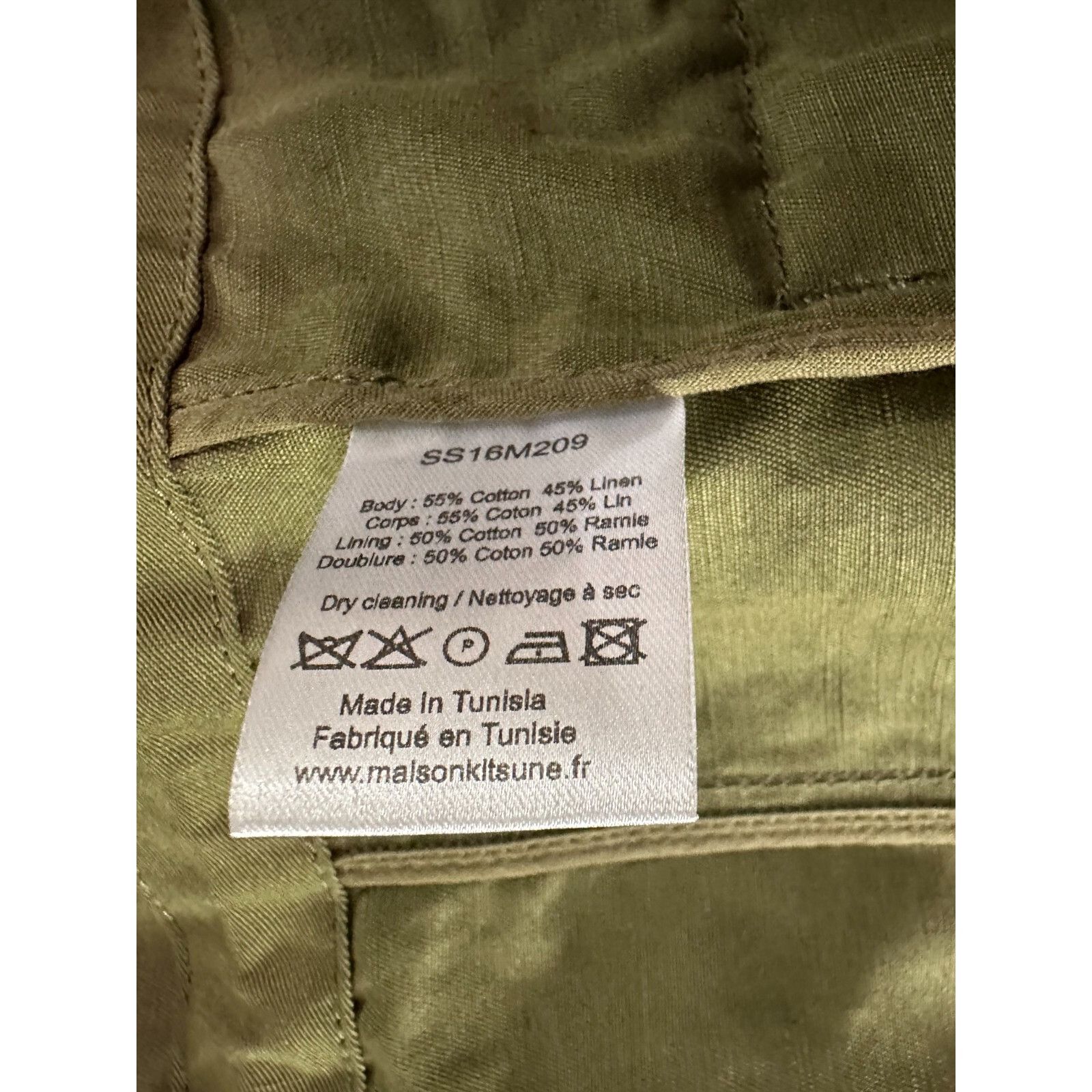 Maison Kitsune MAISON KITSUNE PARIS lineN blend hidden hood military utilit Size US XS / EU 42 / 0 - 4 Thumbnail