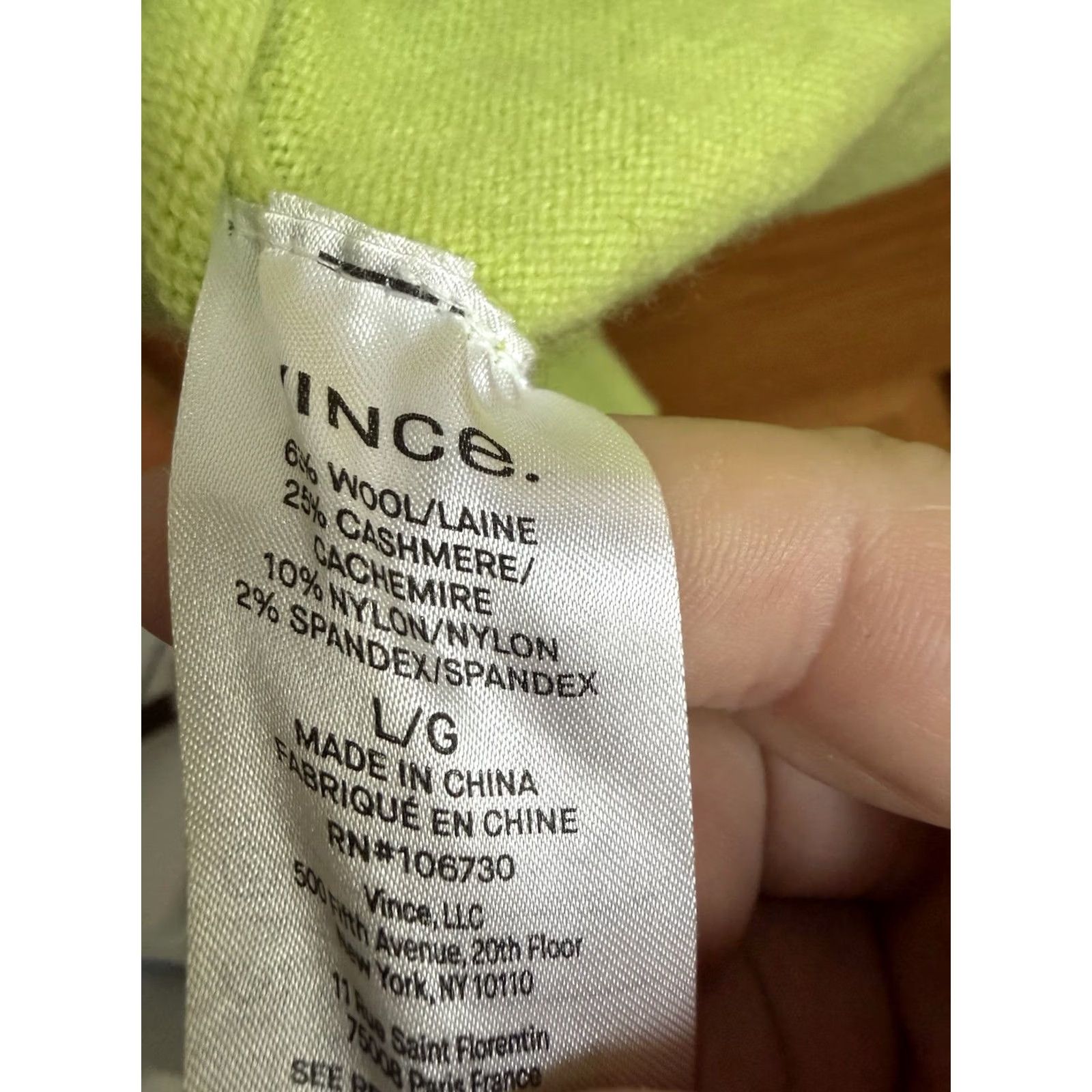 Vince Vince Sweater Green Cashmere Wool Blend Womens Large Luxury Knit Pullover Size L / US 10 / IT 46 - 7 Thumbnail