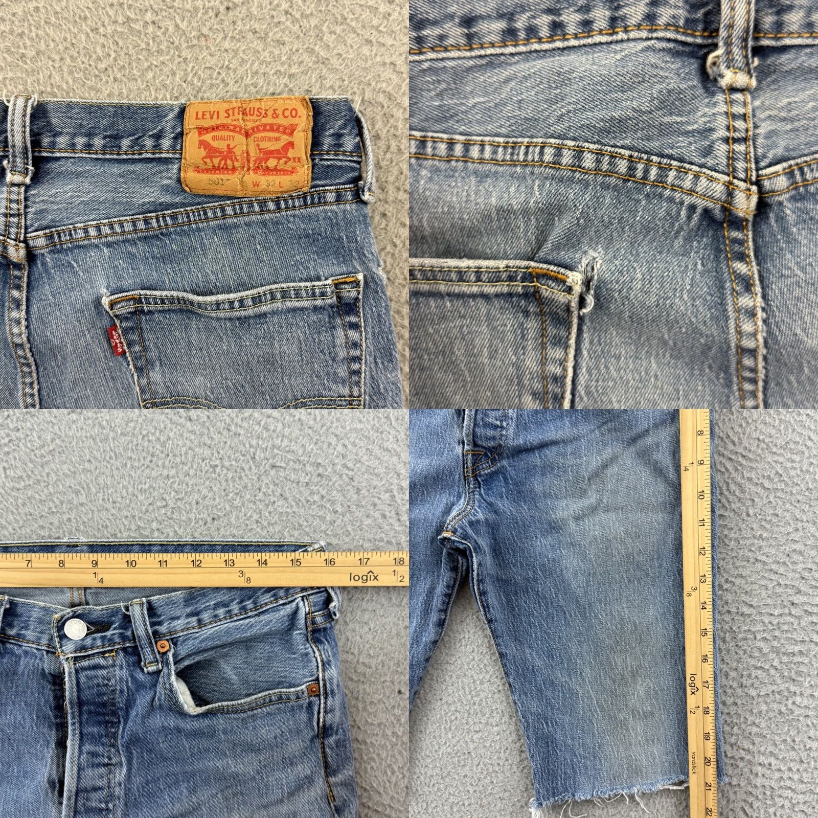Levi's Levi's 501 Bermuda Shorts Mens 32 Blue Denim Button Fly 11in Inseam 5-Pocket Regular Fit Casual Outdoor Beach Summer Size US 32 / EU 48 - 8 Thumbnail