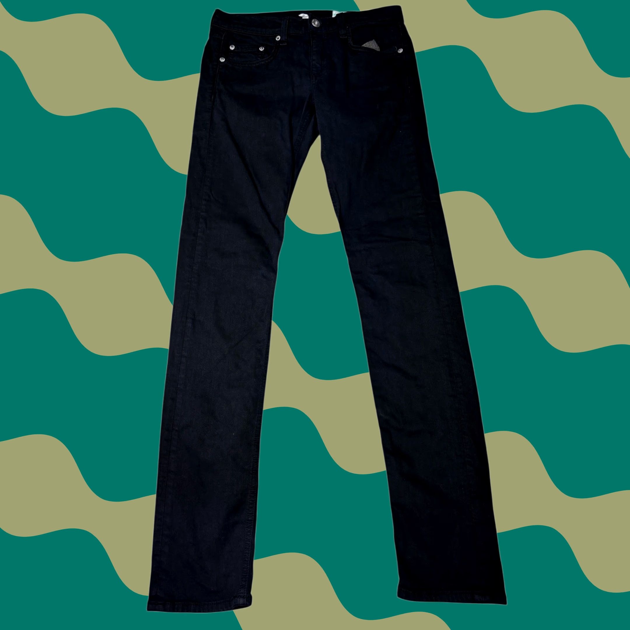 Rag & Bone VINTAGE Rag & Bone Black Skinny Jeans Womens 24 AGED BLACK W16900337 Cotton Blend Size 42" / US 20 - 1 Thumbnail