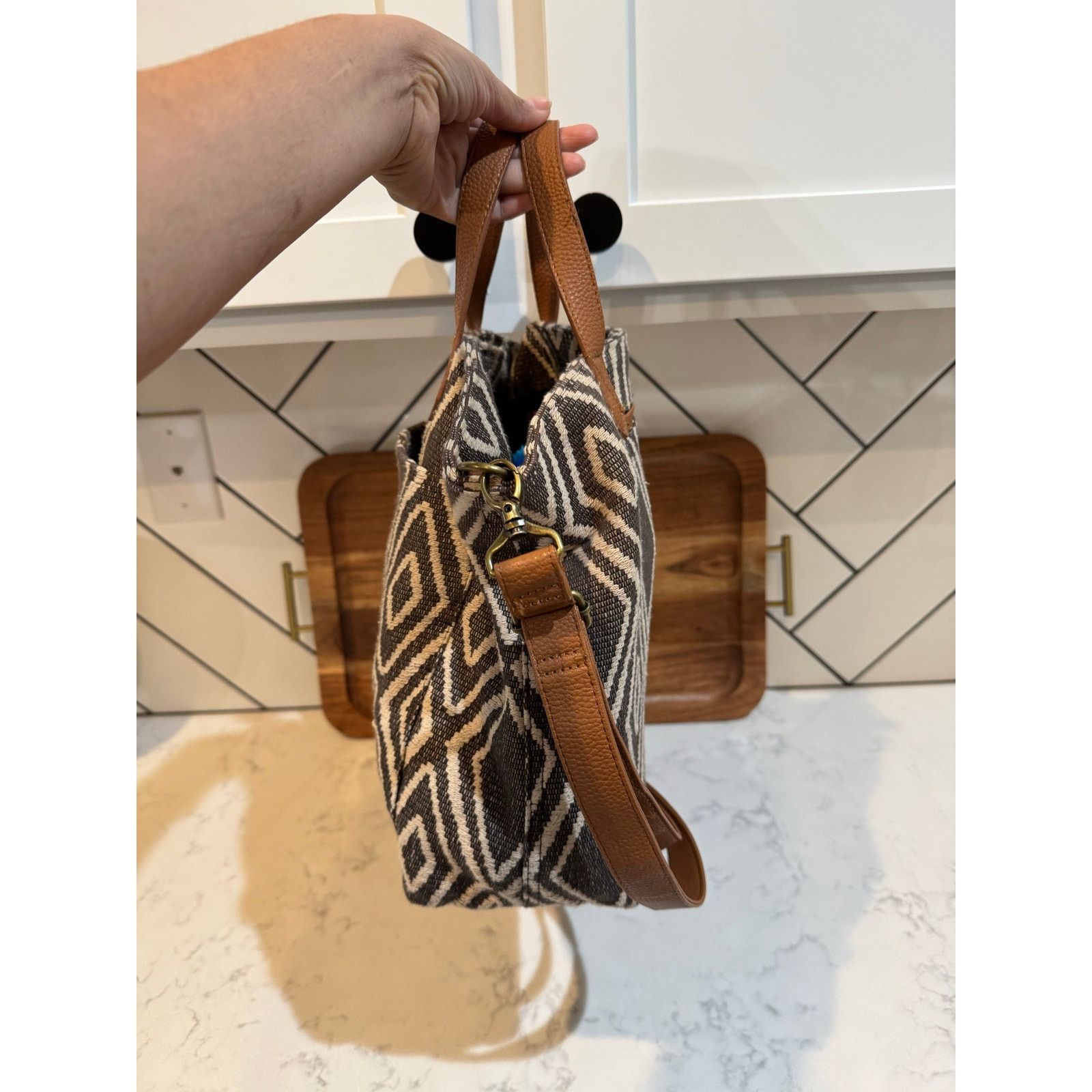 Other Thirty-One Gifts geometric diamond woven crossbody tote bag Size ONE SIZE - 3 Thumbnail