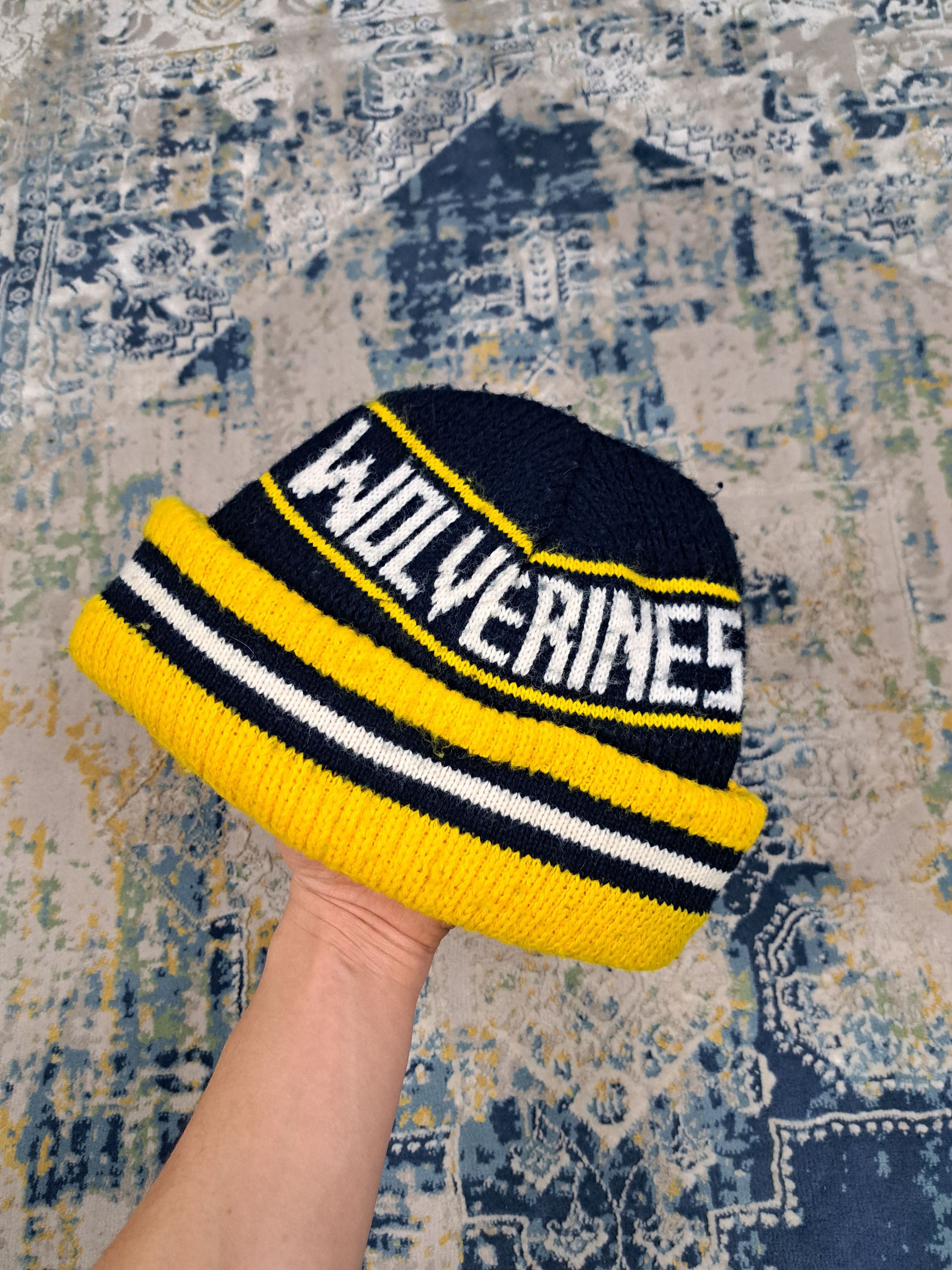 NCAA Vintage USA Made Michigan Wolverines NCAA Winted Hat Beanie Size ONE SIZE - 1 Thumbnail