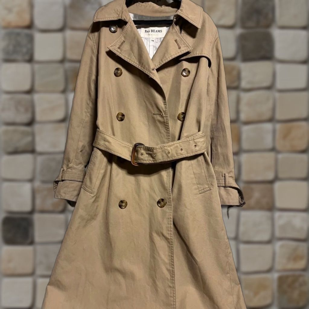 Doublet Ray BEAMS Beige Double Breasted Trench Coat M Size Women Nylon Coat (Ray BEAMS) Size M / US 6-8 / IT 42-44 - 1 Thumbnail