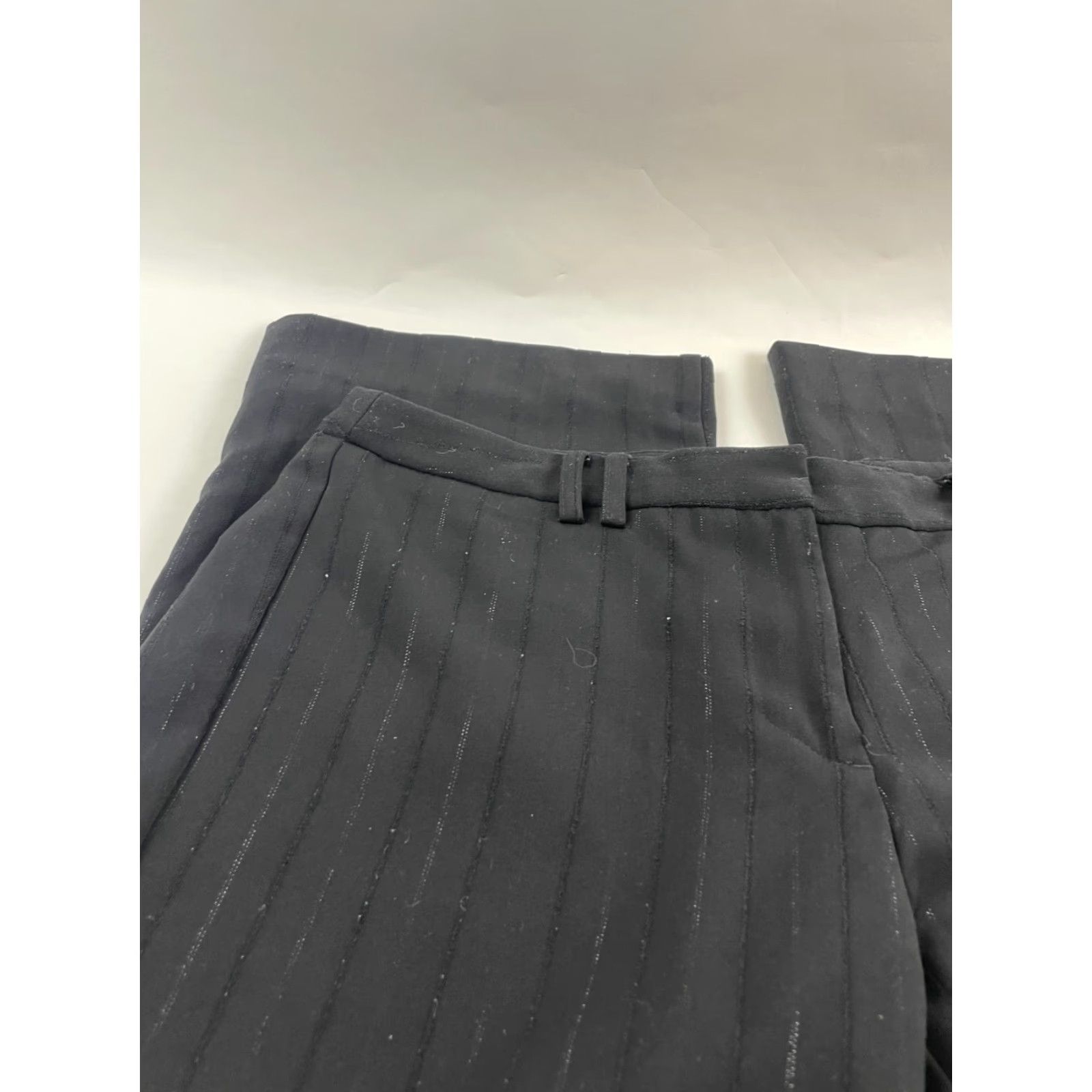 George George Dress Pants Women's Size 6 Black Striped Mid Rise Flat Front Pants Womens Size 28" / US 6 / IT 42 - 3 Thumbnail