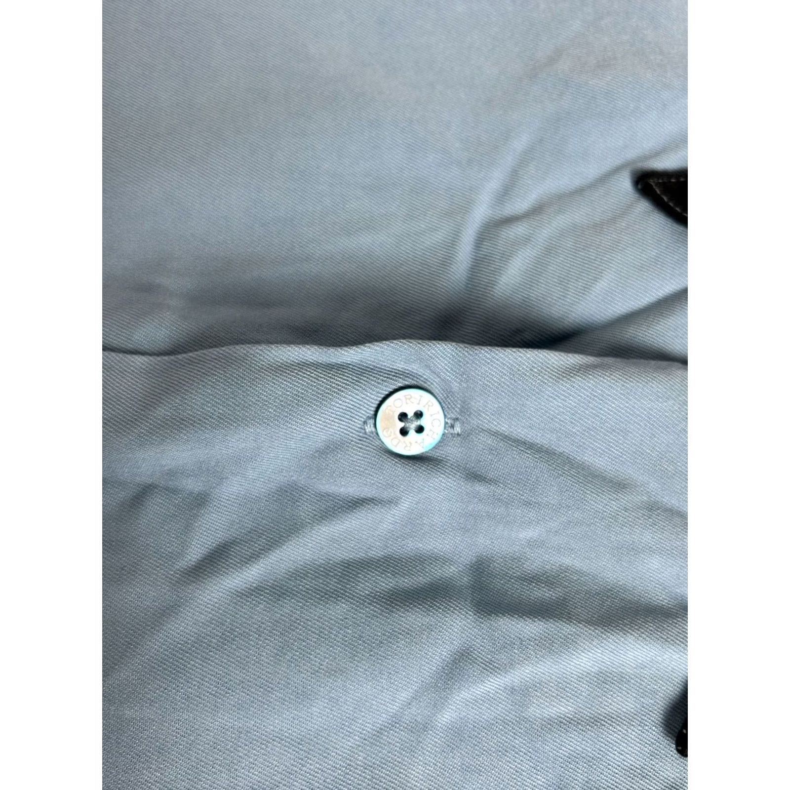 Tori Richard Tori Richard Mens Two-Tone Silk Camp Shirt Medium Blue Embroidered Martini Back Size US M / EU 48-50 / 2 - 6 Thumbnail