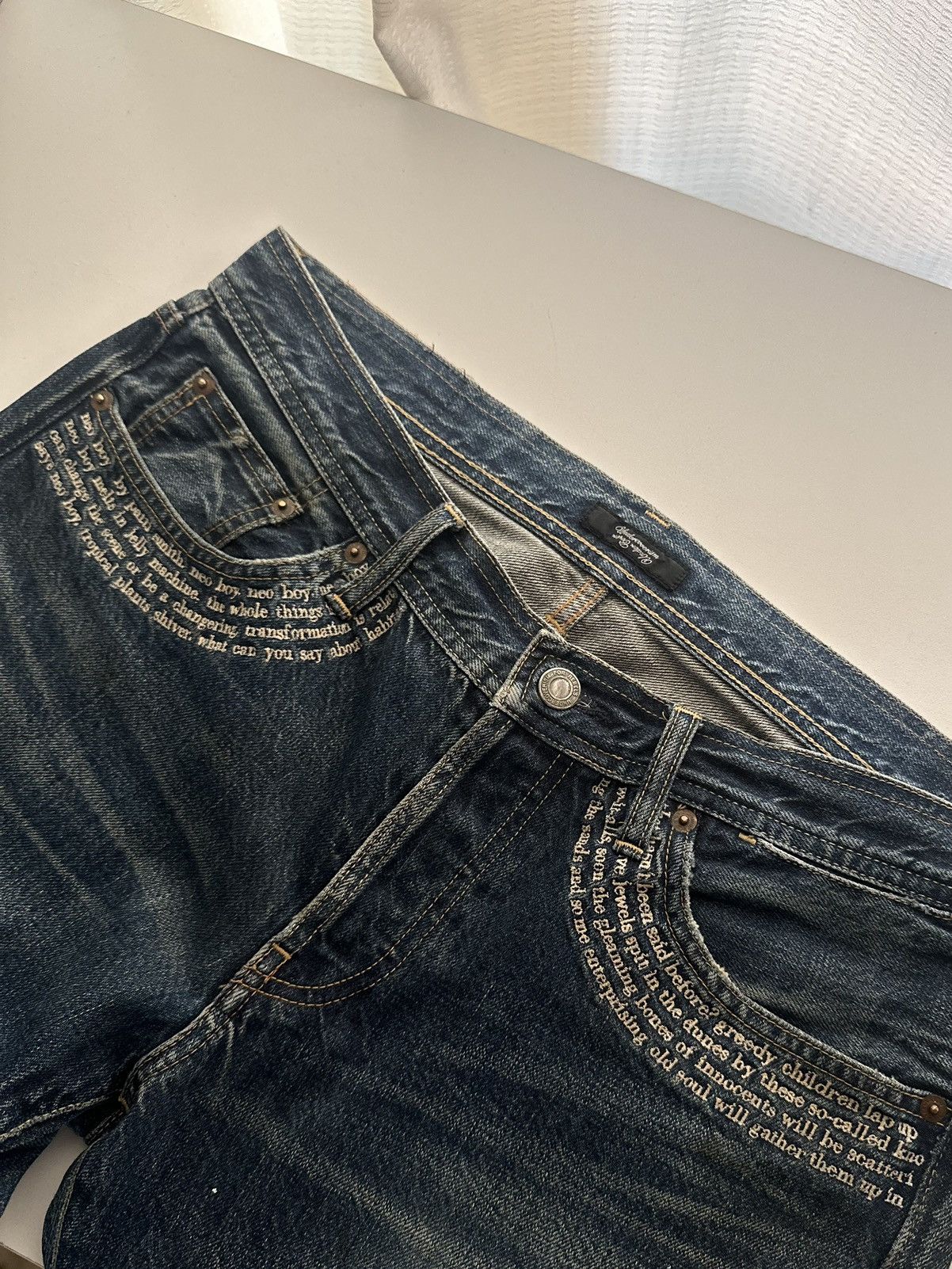 Undercover SS09 Patti Smith “Neoboy” Poem Denim Size US 32 / EU 48 - 4 Thumbnail
