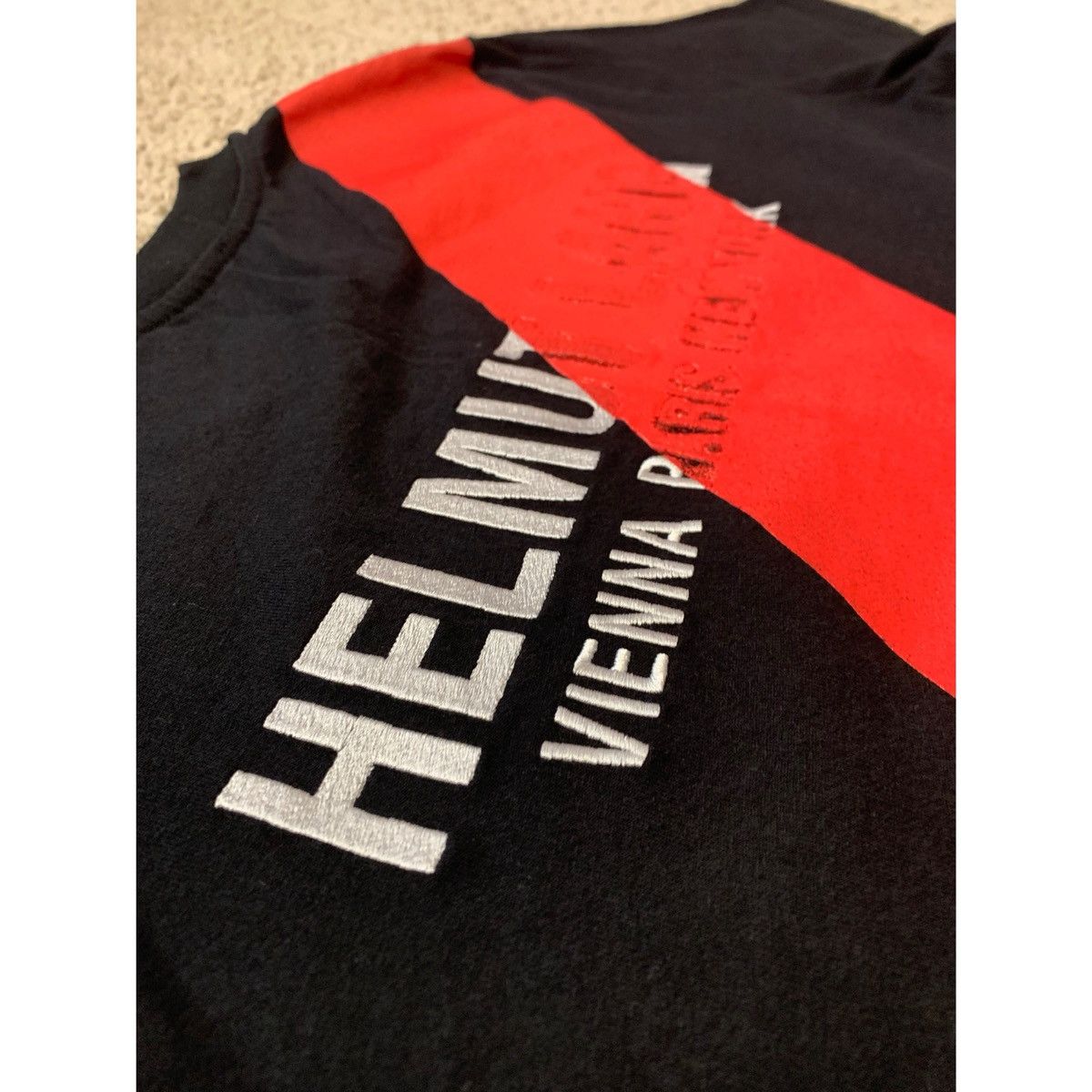 Helmut Lang HELMUT LANG SASH STRIPE LOGO T-SHIRT Size US M / EU 48-50 / 2 - 16 Thumbnail