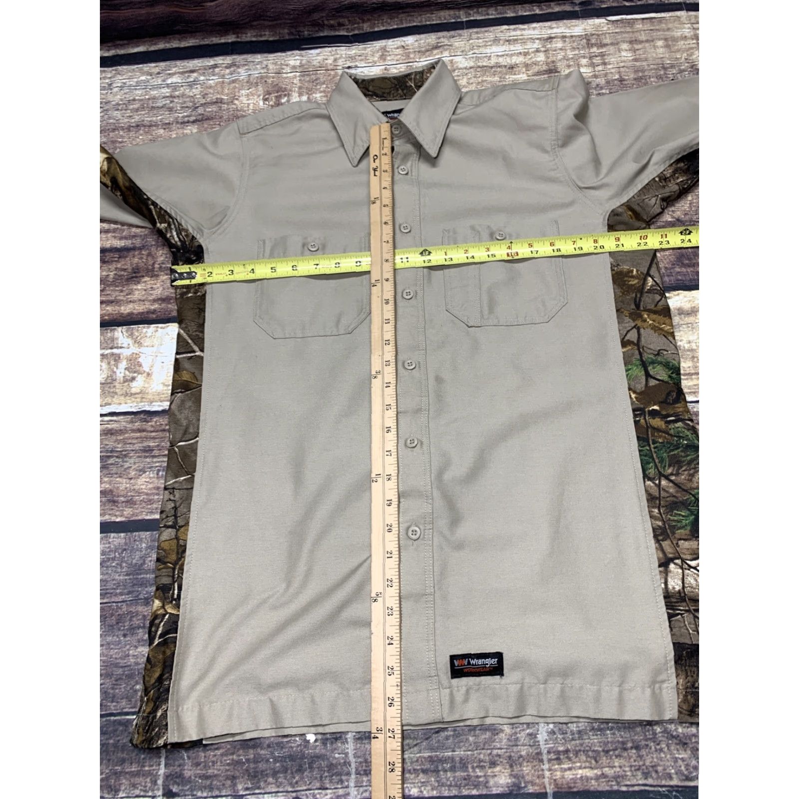 Wrangler Wrangler Workwear Short Sleeve Button Down Mens Medium Shirt Brown Camo Size US M / EU 48-50 / 2 - 2 Thumbnail