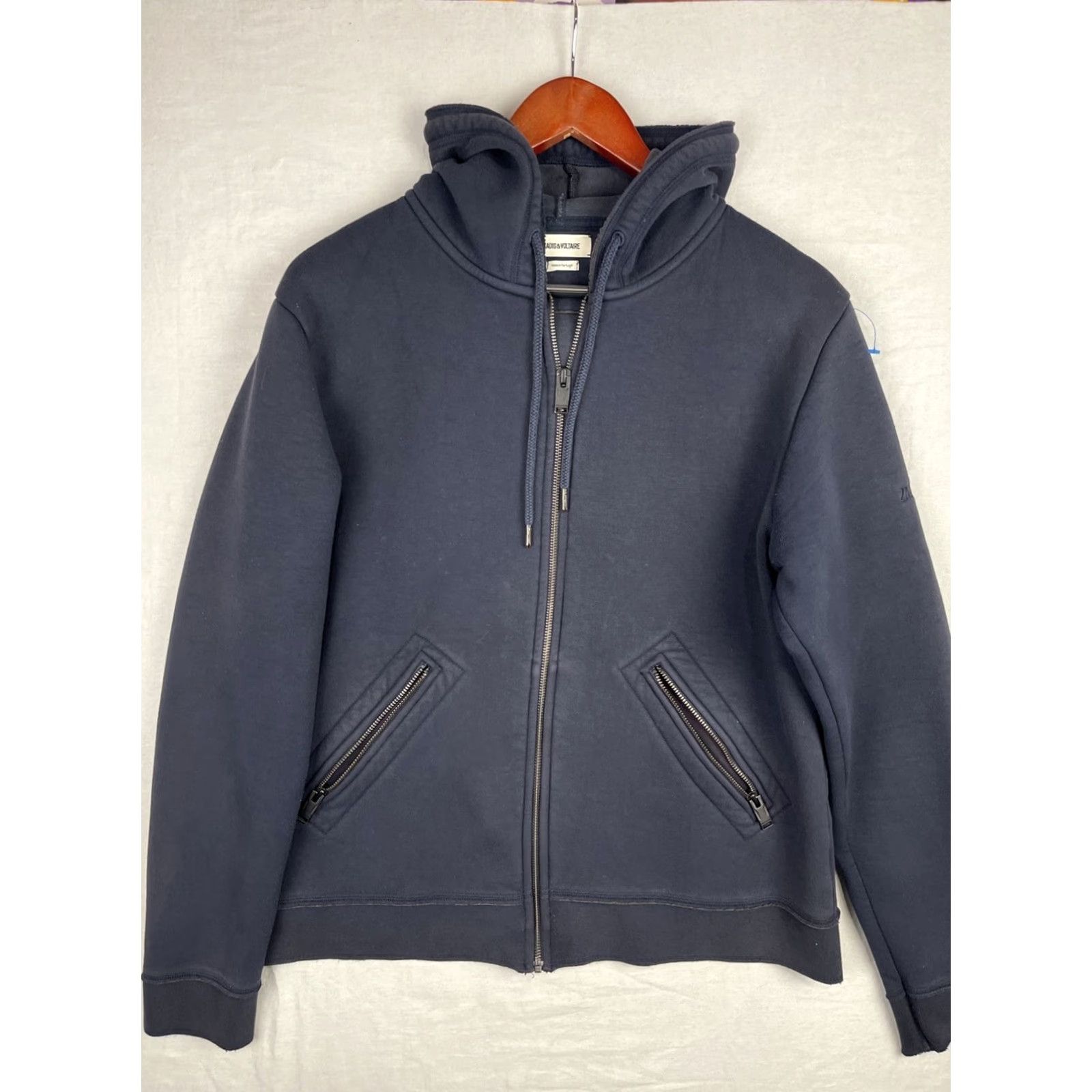 Zadig & Voltaire Zadig & Voltaire Hoodie Womens Large Navy Blue Full Zip Sweater Long Sleeve Size L / US 10 / IT 46 - 2 Thumbnail