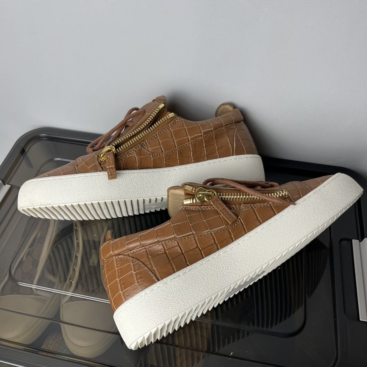 Giuseppe Zanotti Giuseppe Zanotti Derapage Moc-Croc Double-Zip Sneakers Size US 7.5 / EU 40-41 - 3 Thumbnail