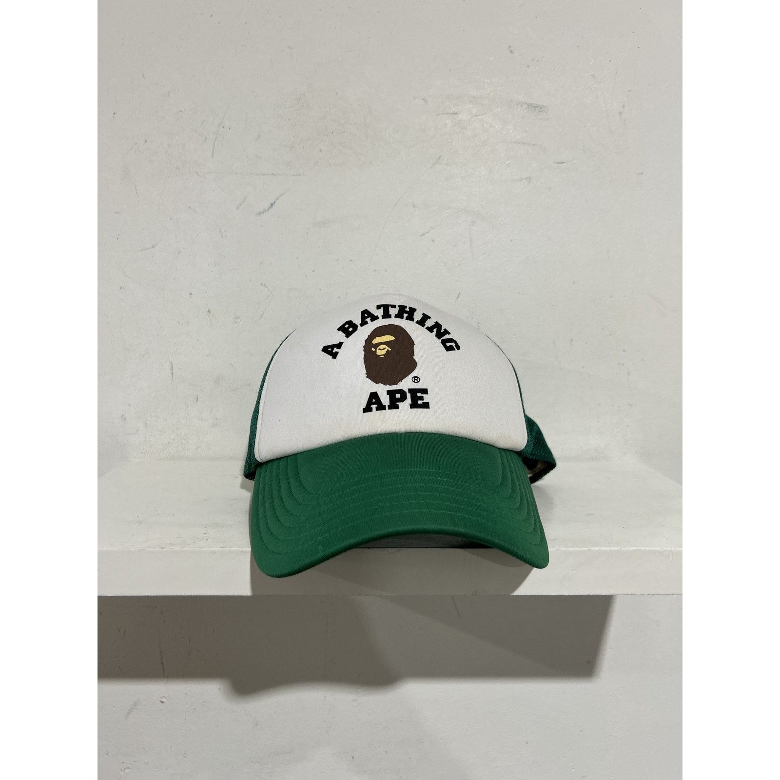 Bape A BATHING APE COLLEGE MESH TRUCKER CAP GREEN PREOWNED Size ONE SIZE - 1 Thumbnail