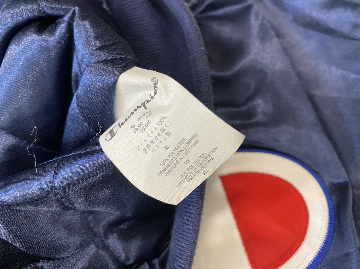 Champion × Supreme Supreme Champion Navy Blue Satin Varsity Jacket Size US XL / EU 56 / 4 - 7 Thumbnail
