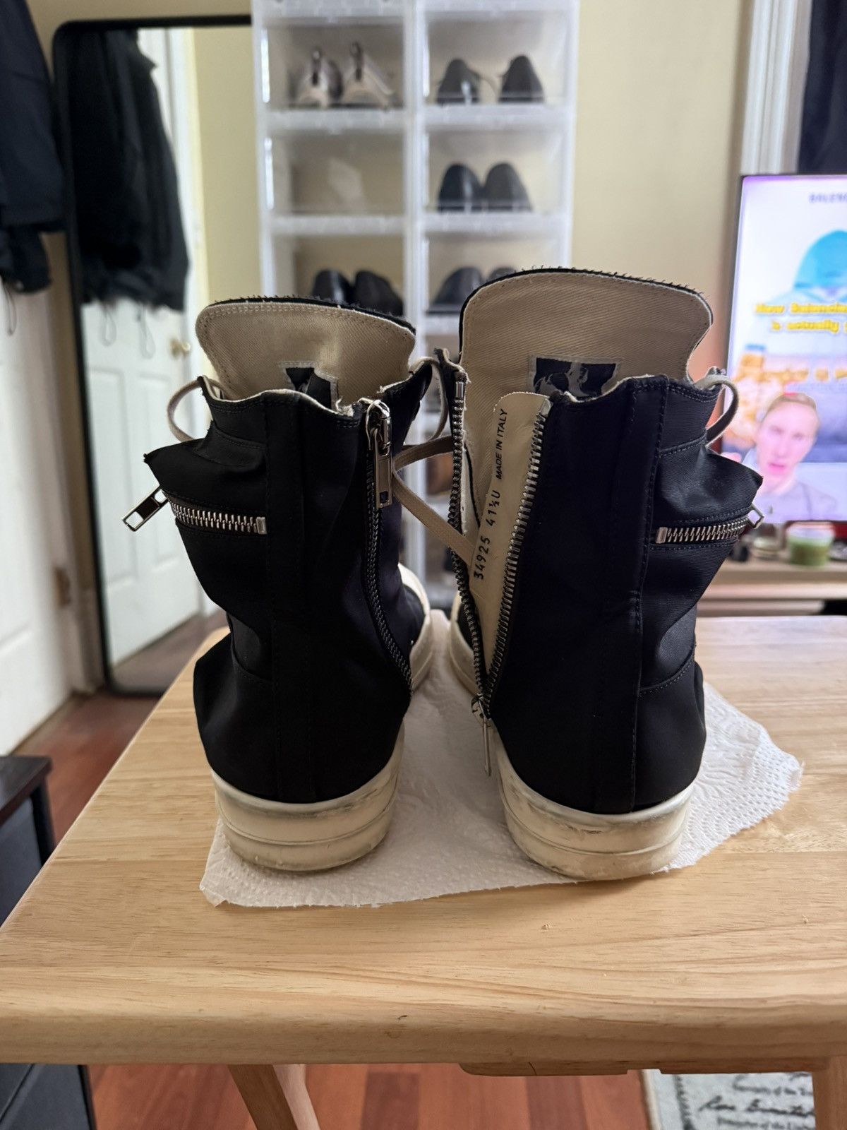 Rick Owens Rick Owens DRKSHDW Cargo Ramones Black/Milk 41.5 Size US 8.5 / EU 41-42 - 4 Thumbnail