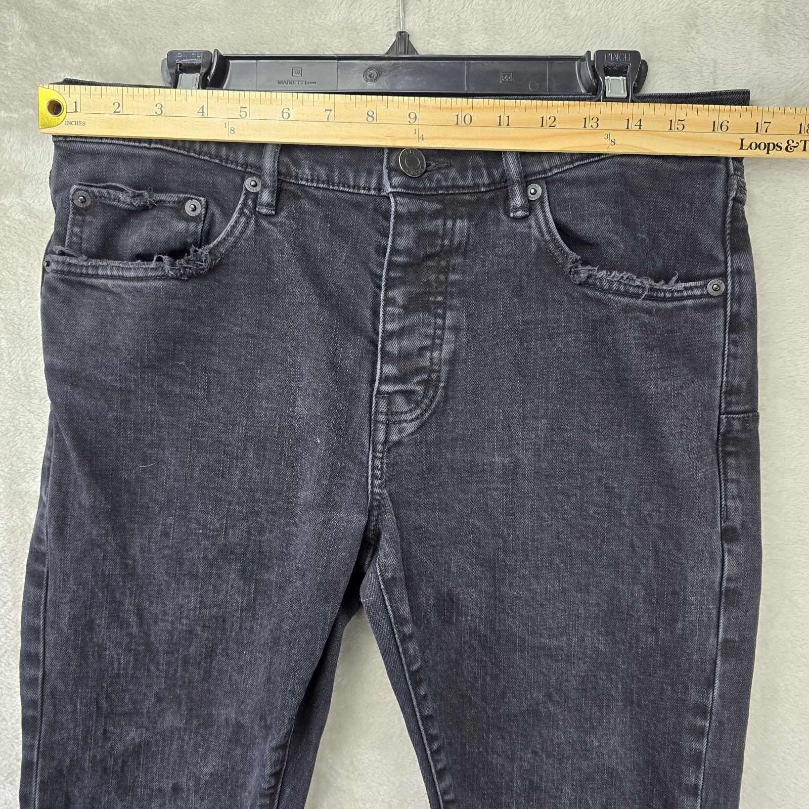 Purple Brand Purple Brand Jeans Mens 33x30 Black P001 Distressed Slim Fit Size US 33 - 14 Thumbnail