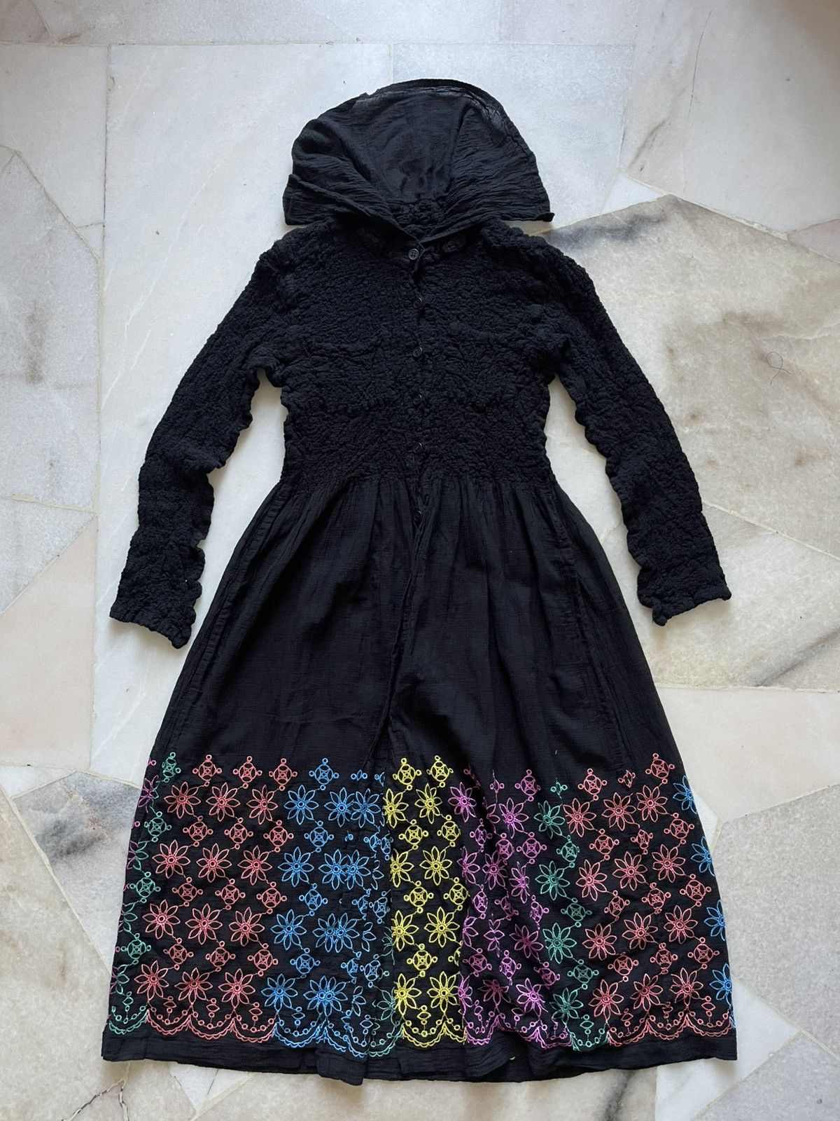 Issey Miyake Issey Miyake Mee Dress Flower Embroidered Size S / US 4 / IT 40 - 10 Thumbnail