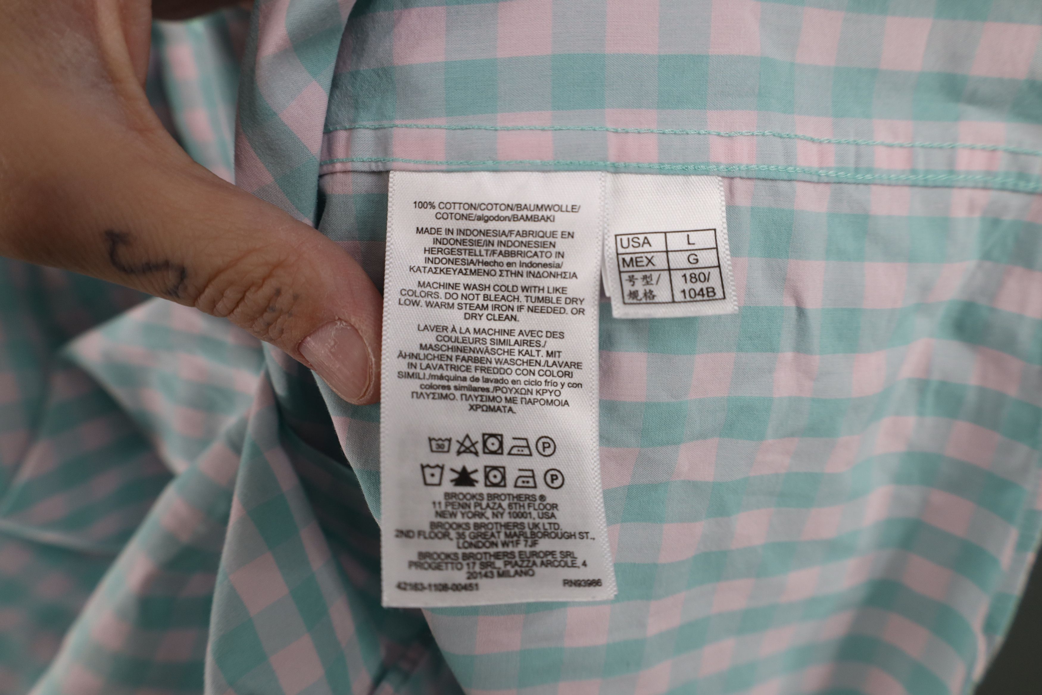 Brooks Brothers Brooks Brothers Cotton Button Down Shirt Pink Plaid OCBD Size US L / EU 52-54 / 3 - 8 Thumbnail