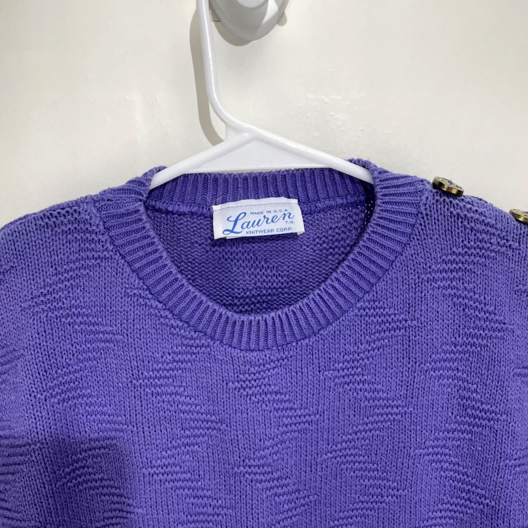 Vintage VINTAGE Lauren Vest Shirt Sleeveless Large Purple USA Knitwear Corp Crew Neck Button Logo 100% Cotton Men’s? No, Women’s? Size L / US 10 / IT 46 - 4 Thumbnail