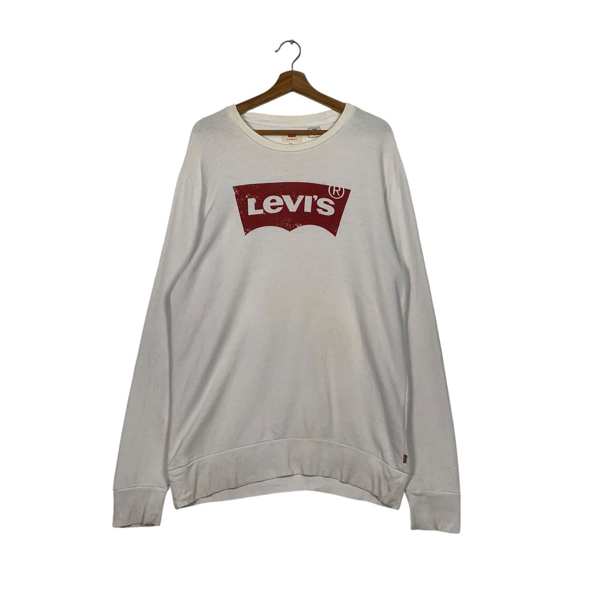 Levi's Levis White Big Logo Sweatshirt Size US M / EU 48-50 / 2 - 1 Thumbnail