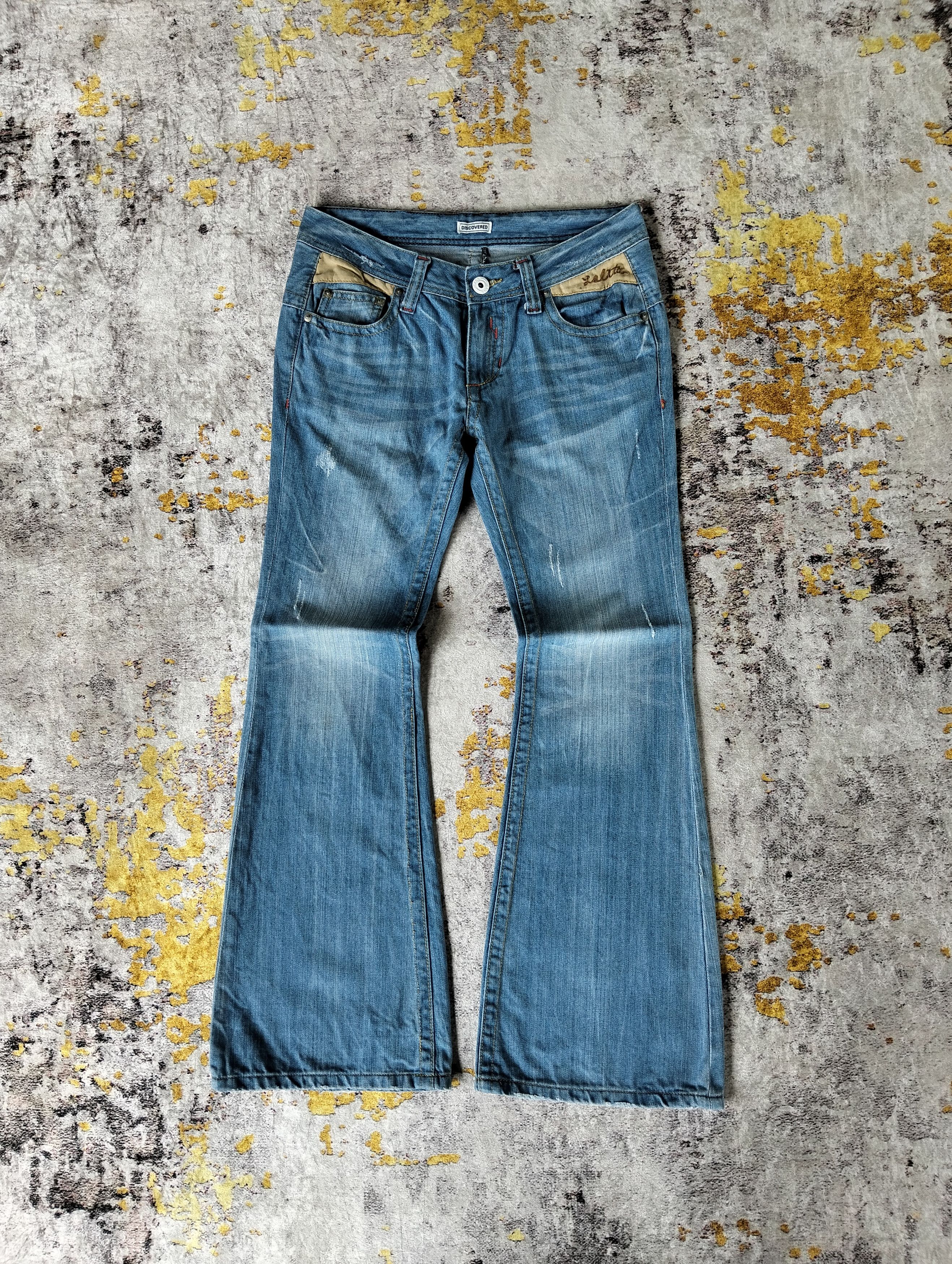 Tornado Mart Y2K Discovered Bell Bottom Flared Low Rise Jeans Size US 29 - 1 Thumbnail
