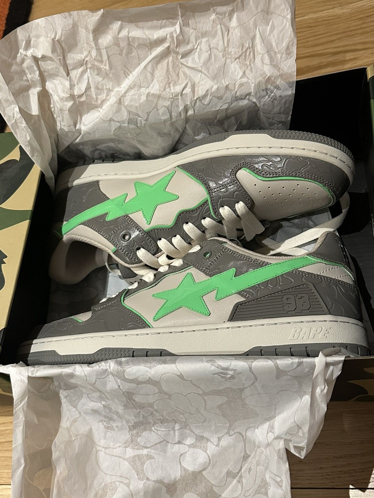 Bape A Bathing Ape Bape Sta Grey Green Size US 11 / EU 44 - 2 Thumbnail