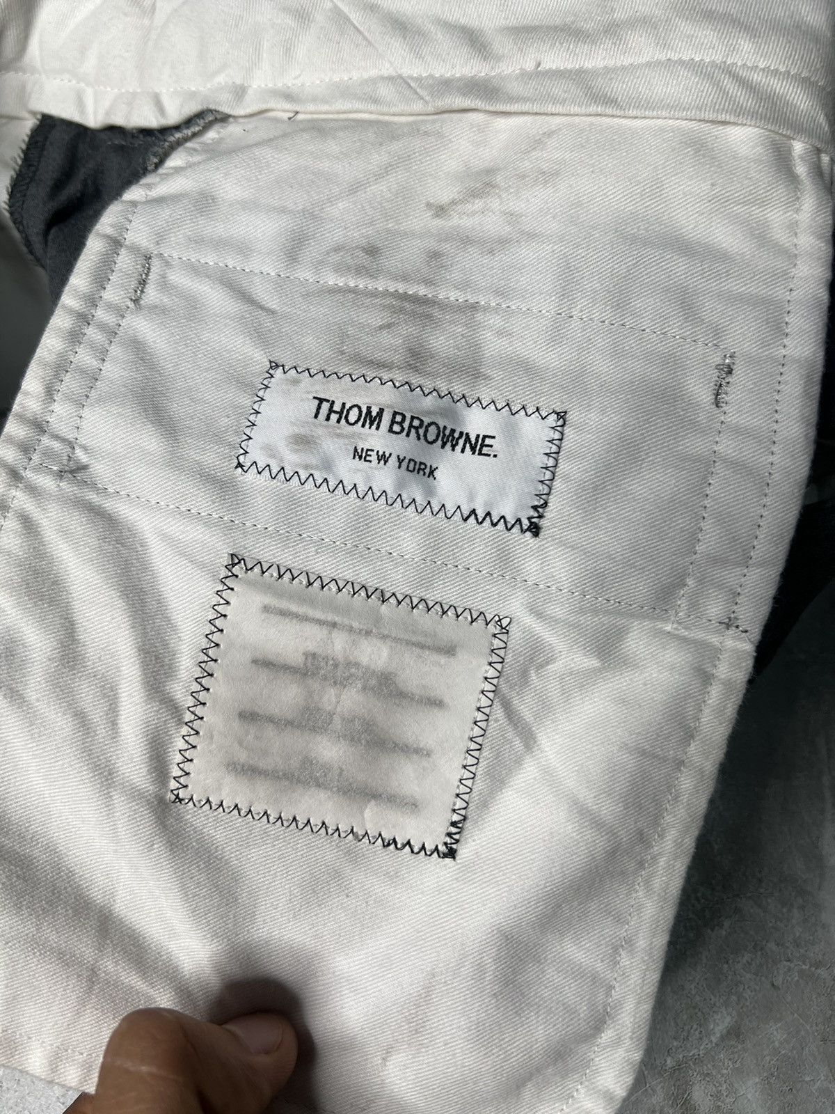 Thom Browne Thom Browne Grosgrain Stripe Cropped Chino Pants Size US 31 - 9 Thumbnail