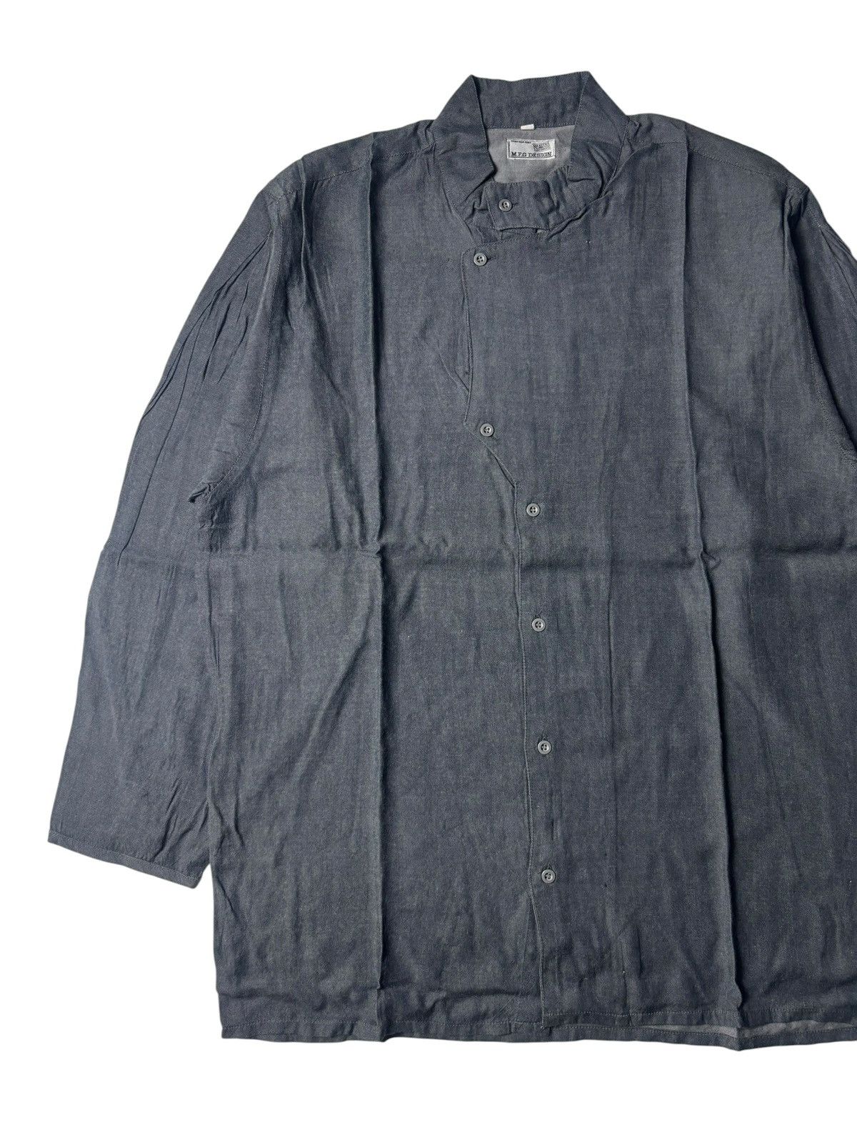 Marithe + Francois Girbaud 1980s Marithe Francois Girbaud Asymmetric Shirt Size US L / EU 52-54 / 3 - 2 Thumbnail