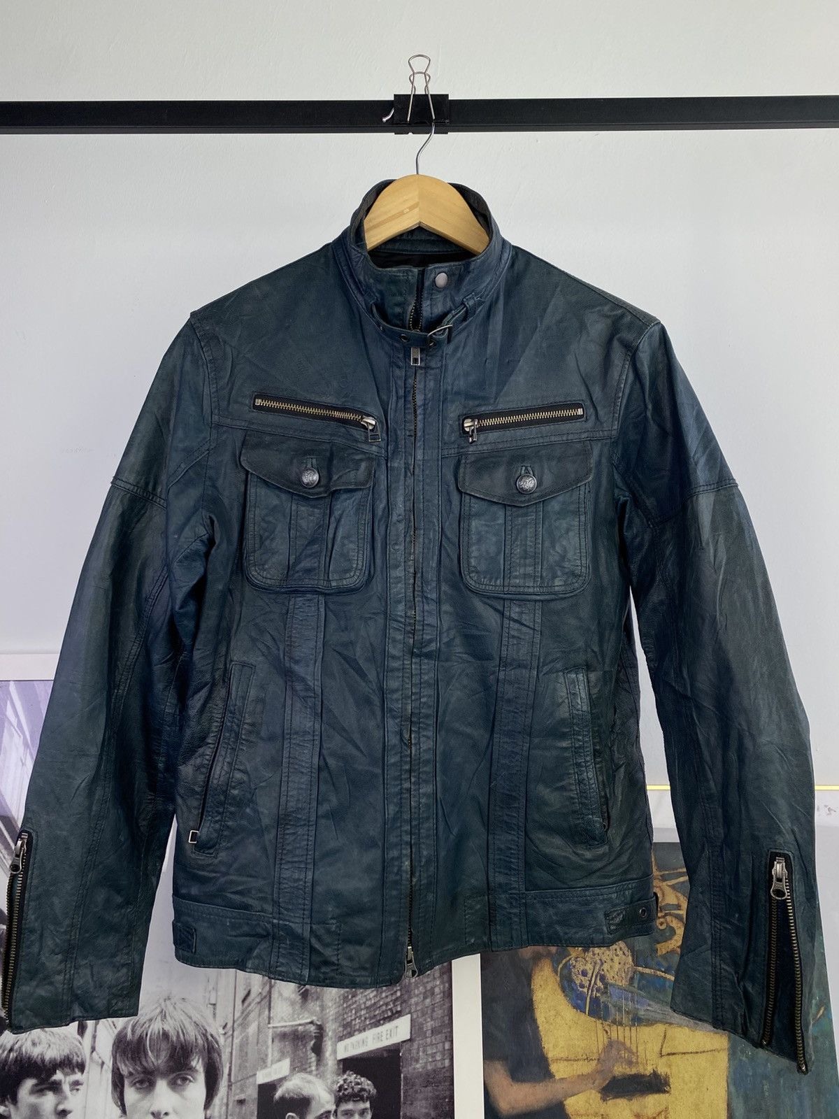 ジャケット・アウター \"EDGE RUPERT\" High-Neck Leather Jacket EDGE RUPERT