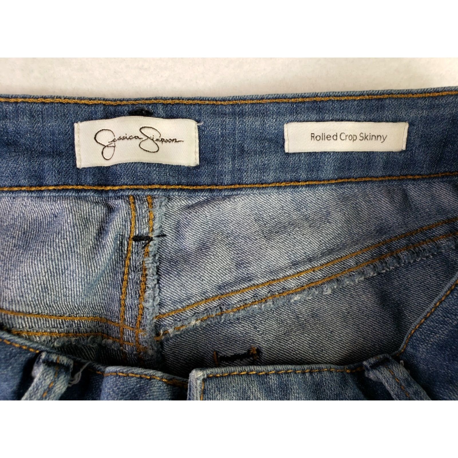 Jessica Simpson VINTAGE? Not specified. Jessica Simpson Jeans Rolled Crop Skinny Denim Blue Womens Sz 6/28 28x25 Size 28" / US 6 / IT 42 - 7 Thumbnail