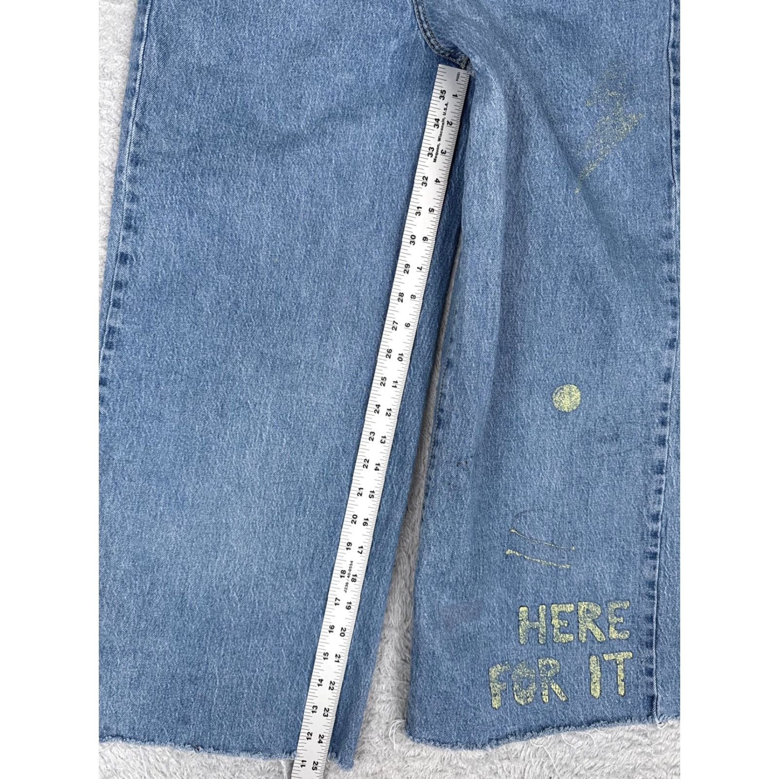 Vintage VINTAGE is not applicable; Wild Fable Jeans Womens 4 Blue High Rise Wide-Leg Crop Glitter Denim 90s Pockets 5-Pocket Design Zip Fly Size 27" / US 4 / IT 40 - 7 Thumbnail