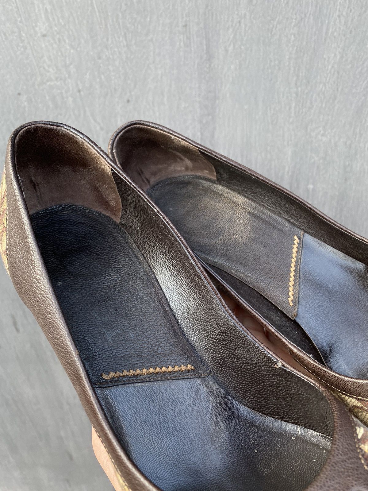 Dior × Vintage Christian Dior Monogram Leather Heels size 38 Size US 9 / IT 39 - 16 Thumbnail