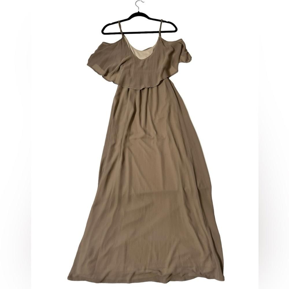 Designer Show Me Your Mumu l Caitlin Ruffle Maxi Dress Dune Chiffon S Size S / US 4 / IT 40 - 3 Thumbnail